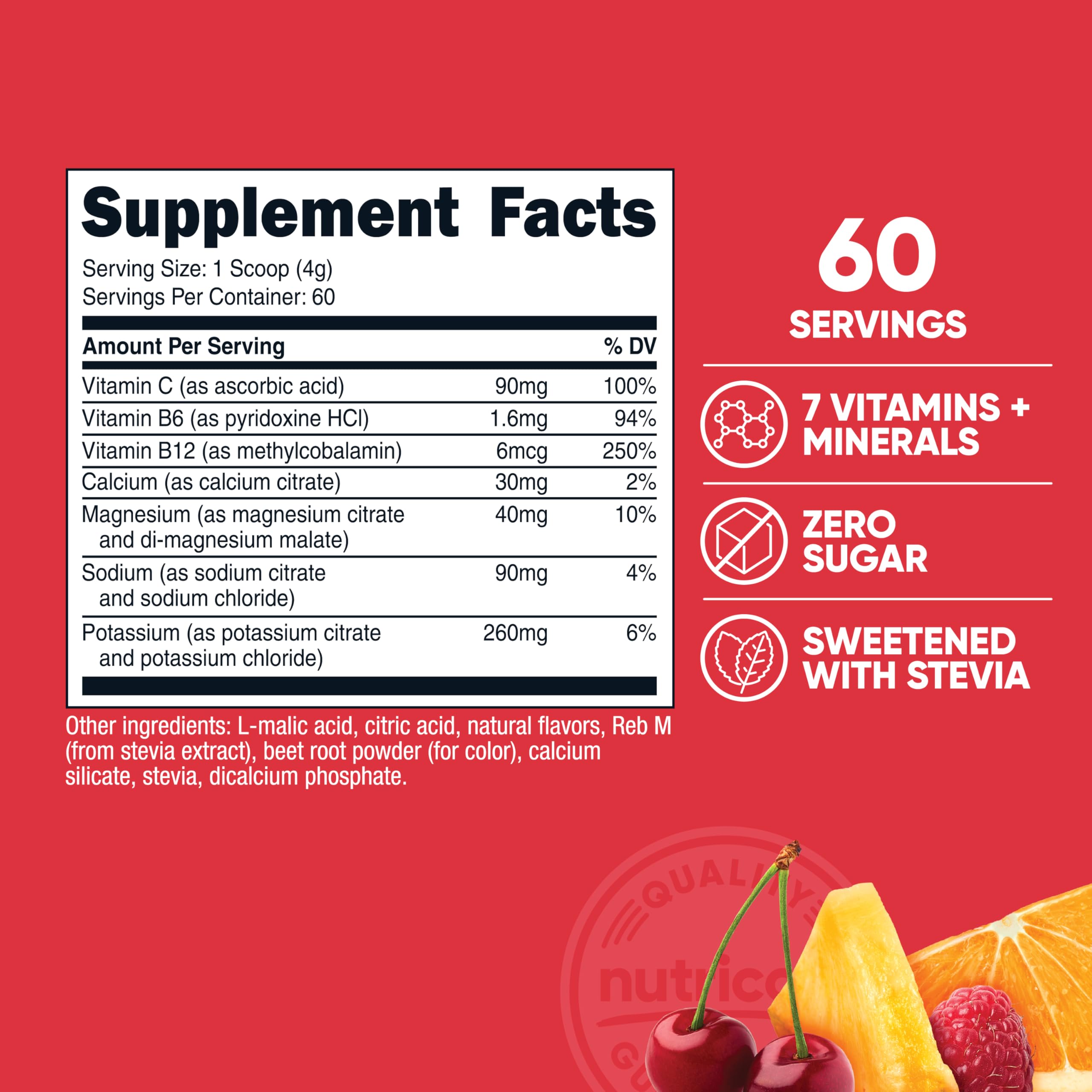 Nutricost Electrolyte Complex Powder (120 Servings, Fruit Punch) | Hydration Supplement Drink Mix with Vitamins and Minerals