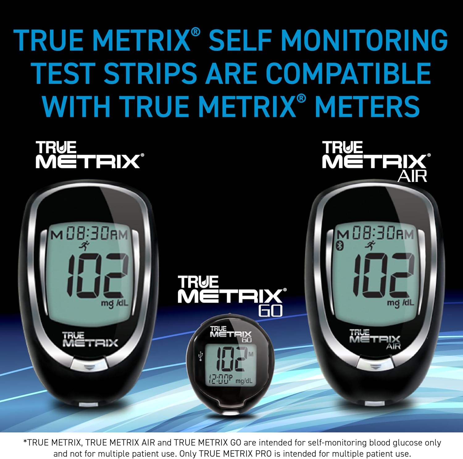 TRUE METRIX Self Monitoring Blood Glucose Test Strips (HNO), 50 Count | Blood Glucose Test Strips Compatible with TRUE METRIX Family of Self Monitoring Blood Glucose Meters, Health Network Only