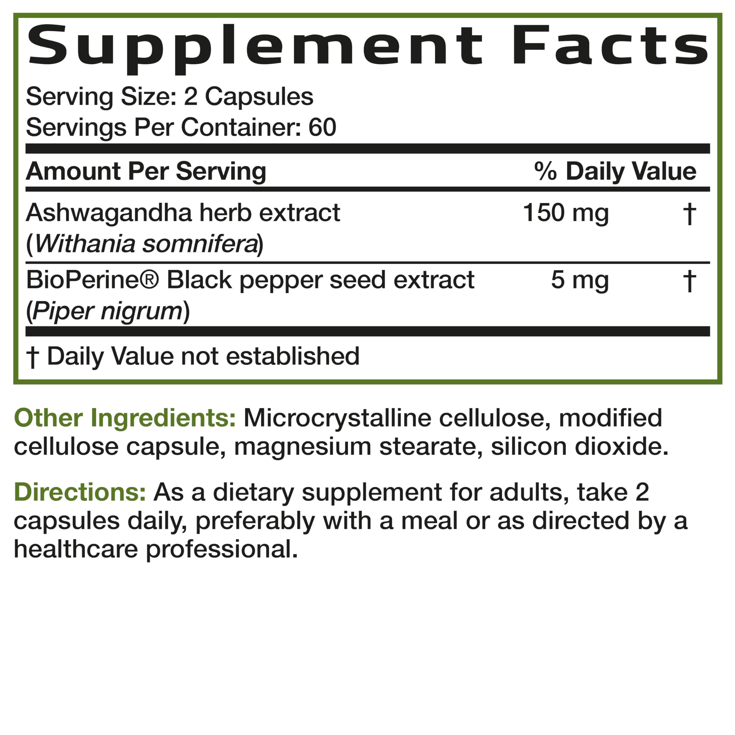 Bronson Ashwagandha Extra Strength Stress & Mood Support with BioPerine - Non GMO Formula, 120 Vegetarian Capsules