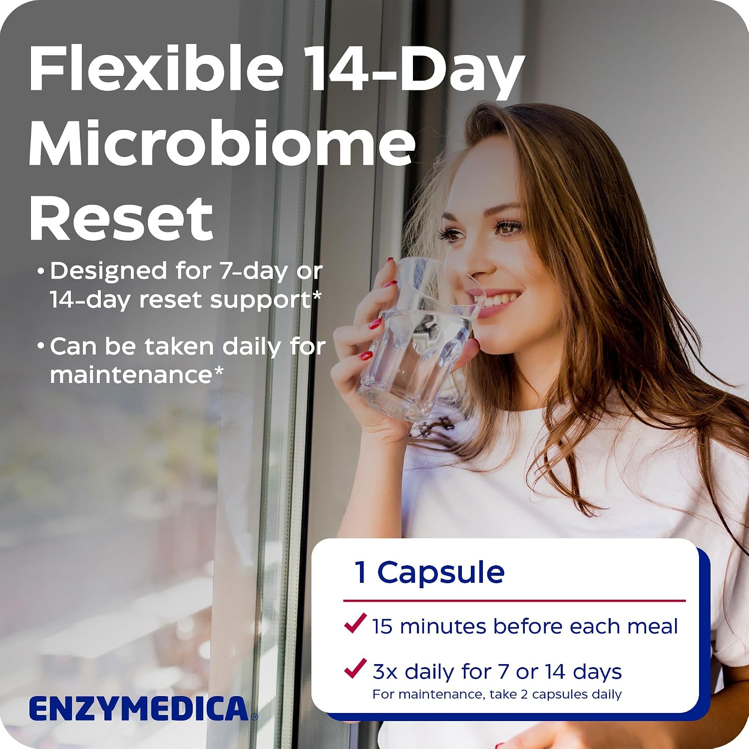 Enzymedica Candidase, Enzymes for Gentle Cleansing Support for Men & Women, Blended for Gut & Microbiome Health with Cellulase and Protease, 42 Count