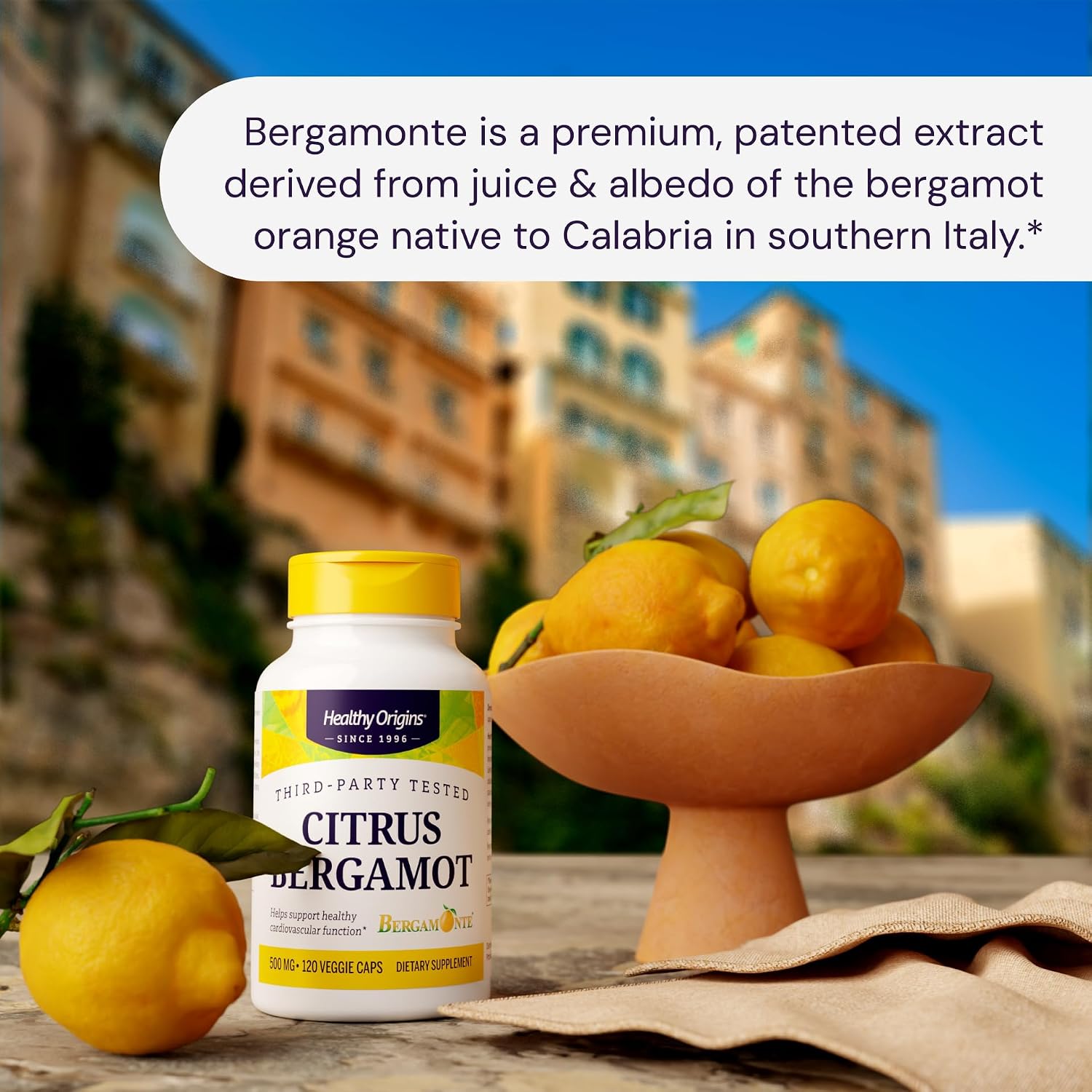 Healthy Origins Citrus Bergamot Bergamonte 500 mg, 120 Veggie Caps