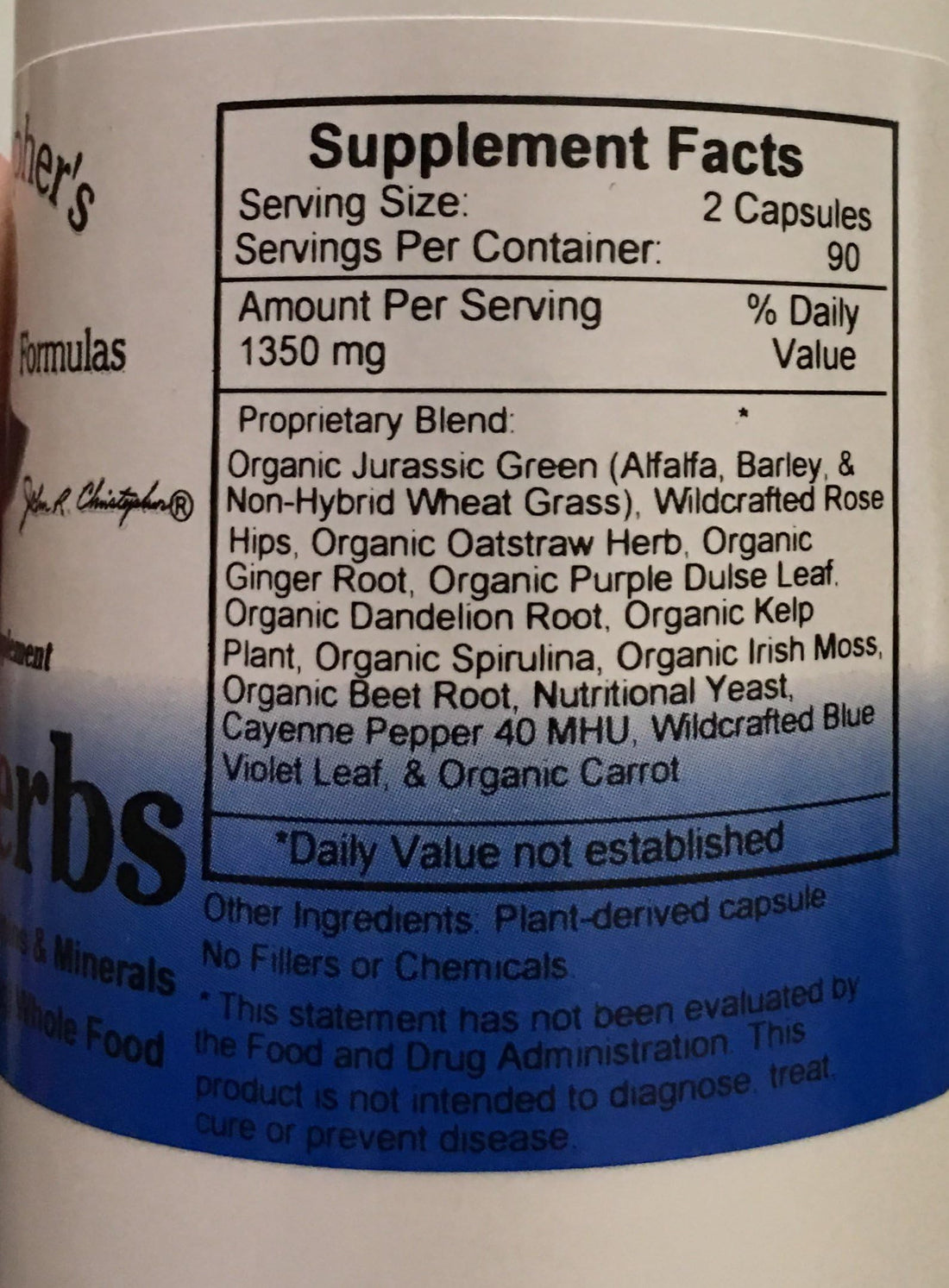 Christopher's Original Formulas Vitalerbs, Nutrient-Rich Herbal Supplement, 180 Veg Caps Christopher's Original FormulasBuy Supplements Australia