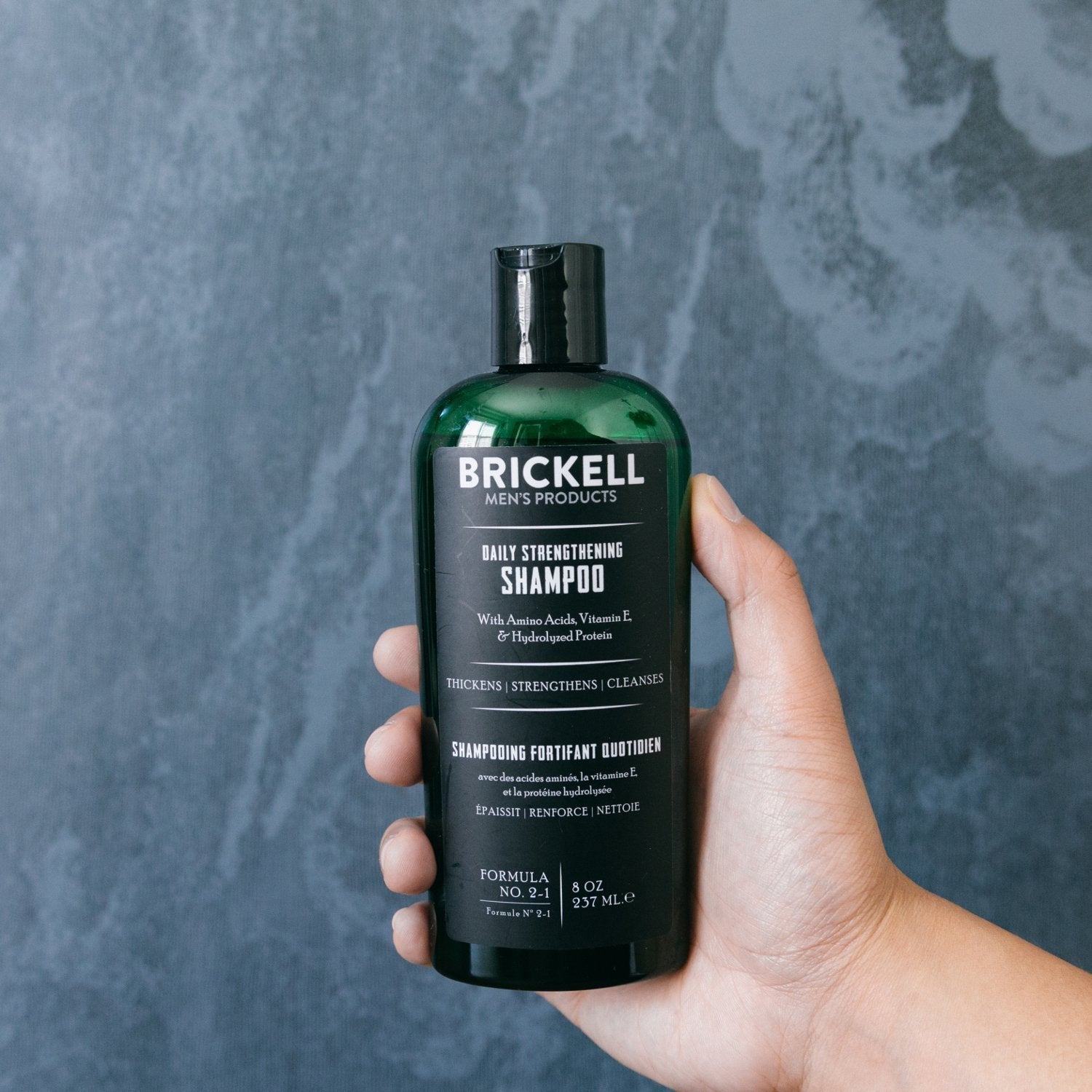 Brickell Men's Products Daily Strengthening Shampoo for Men, Mint & Tea Tree Oil To Soothe Dry and Itchy Scalp, Sulfate Free and Paraben Free, With Pro-Vitamin B5 & Hydrolyzed Protein, 8oz, Scented