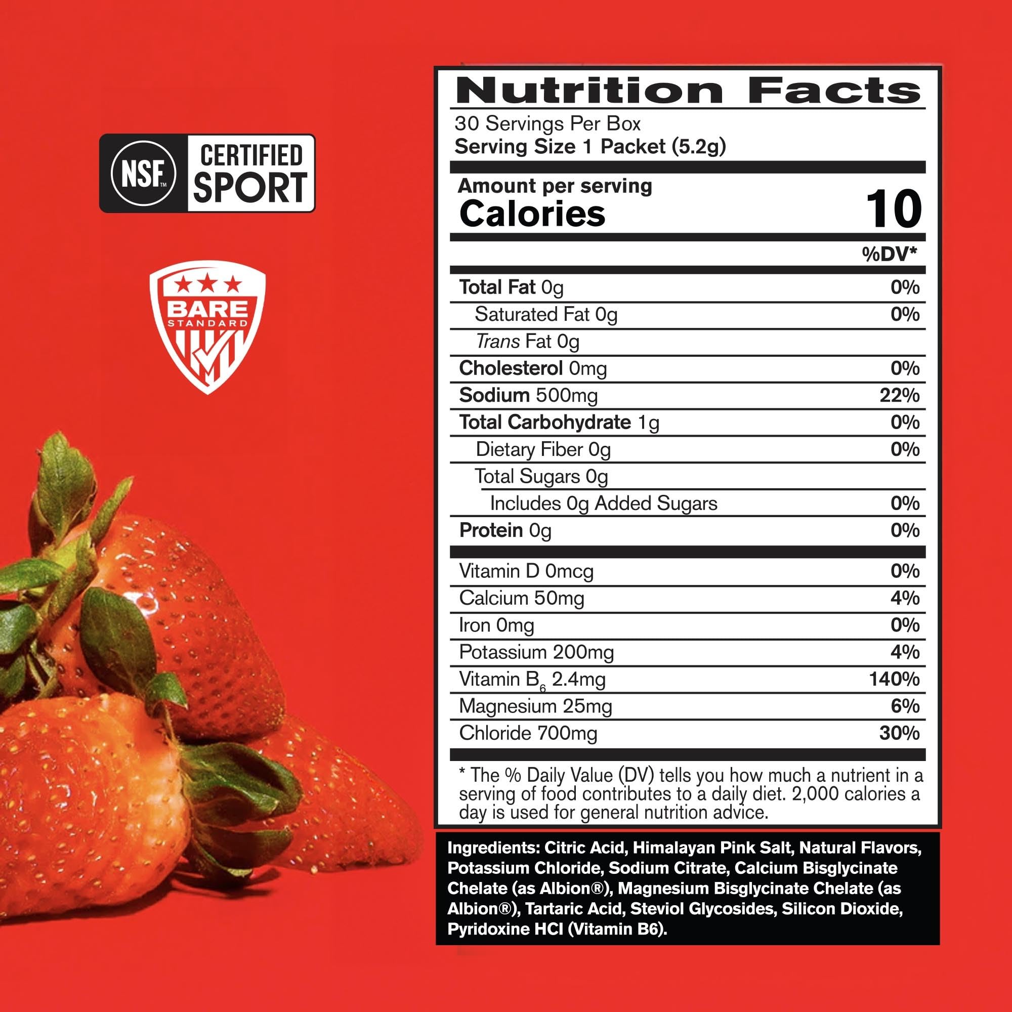 BARE PERFORMANCE NUTRITION BPN Electrolytes Hydration Drink Mix | Sugar Free Electrolyte Powder | 500mg Sodium per Serving | Naturally Sweetened | Lemon Lime, 50 Servings | Zero Sugar, 500mg Sodium per Serving, Naturally Sweetened
