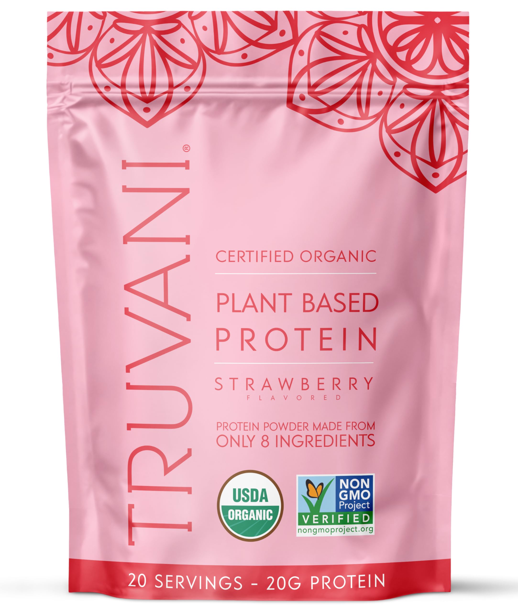 Truvani Organic Plant Based Protein Powder | Vanilla | 18 Servings | Vegan | 20g Pea Protein | Keto | Gluten & Dairy Free | Low Carb | No Added Sugar