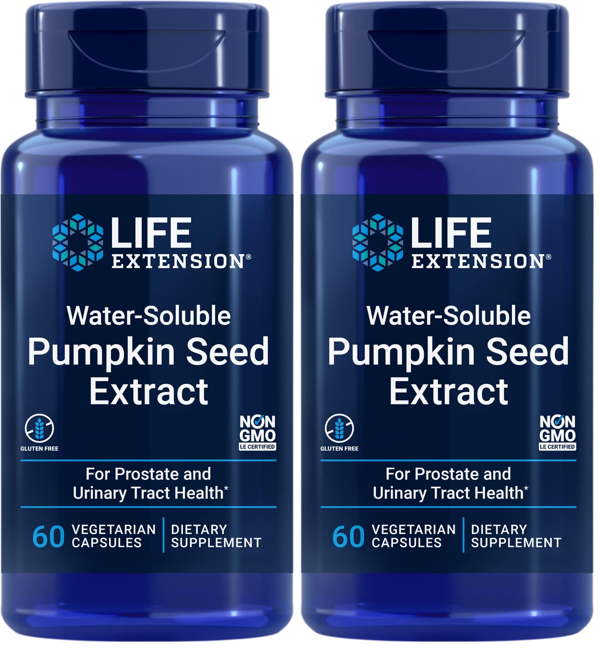 Life Extension Water-Soluble Pumpkin Seed Extract, Promotes Prostate & Urinary Tract Health, Bladder Health Support, Men, Women, Gluten-Free, Non-GMO, Vegetarian, 60 Capsules | Promotes Prostate & Urinary Tract Health, Supports Bladder Health for Men & Wo