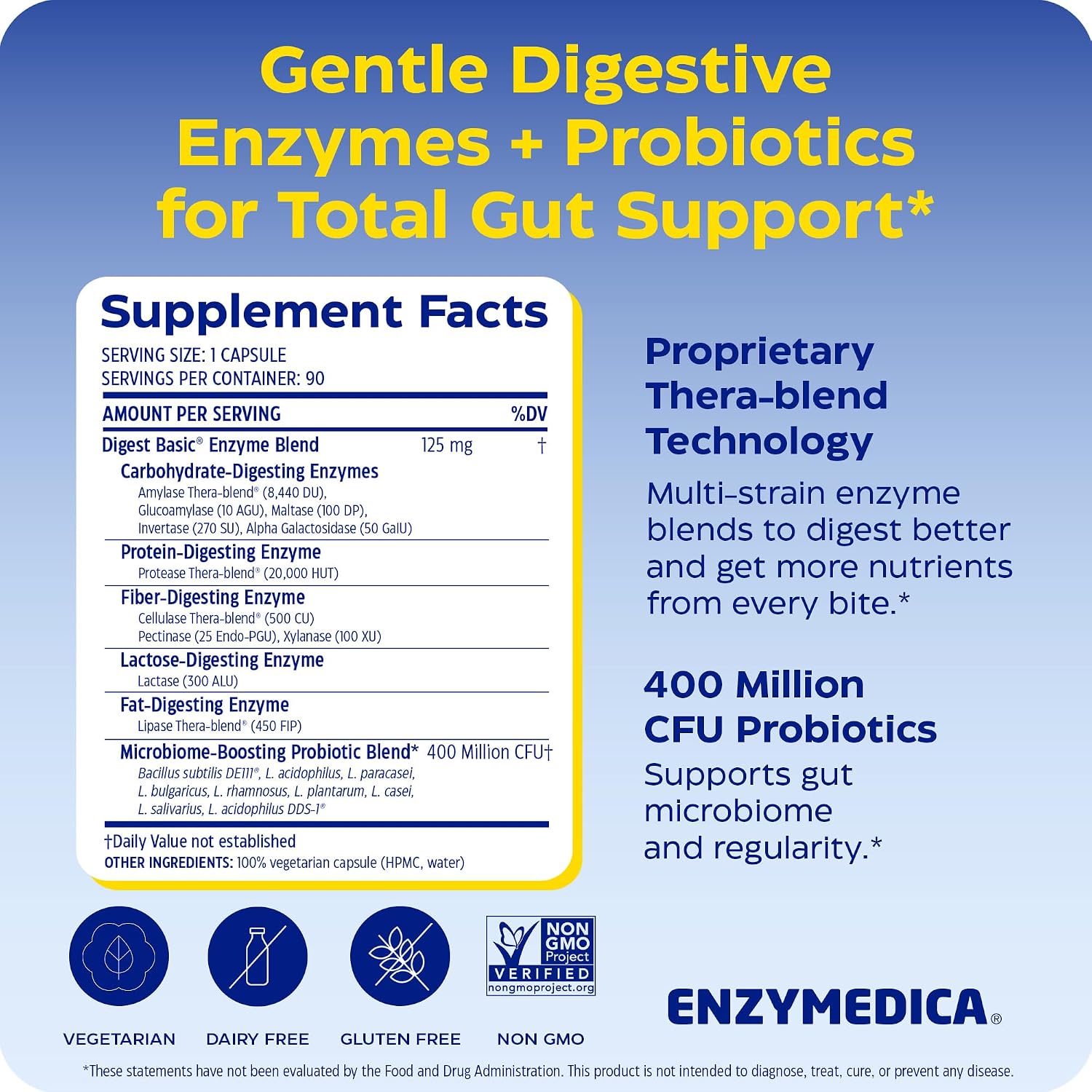 Enzymedica Digest Basic + Probiotics - 90 Caps