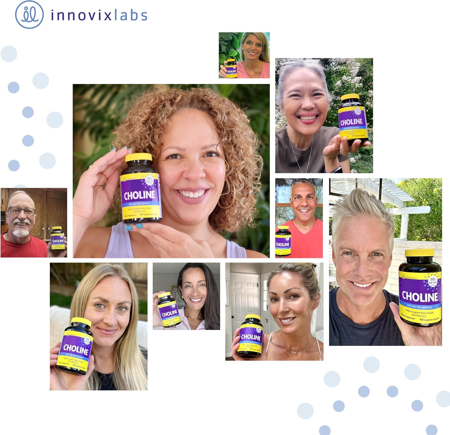 InnovixLabs Choline Supplement 550 mg, Pure Choline Bitartrate Brain Supplement for Memory and Focus, Supports Liver Function and Mental Clarity for Women and Men, Non-GMO, 50-Day Supply