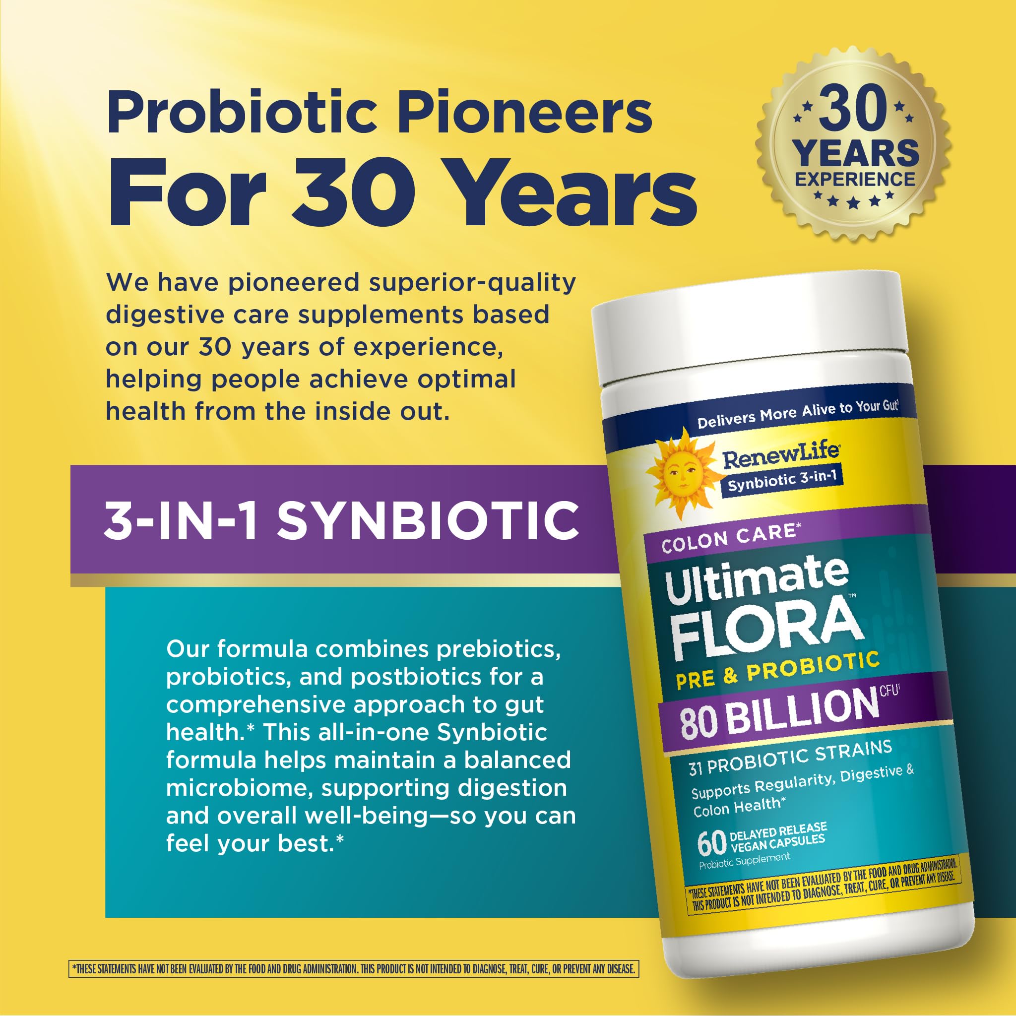 Renew Life Extra Care Digestive Probiotic 50 Billion CFU | 90 Vegetarian Capsules | Supports Digestive, Immune & Respiratory Health | Dairy, Soy and Gluten Free Supplement