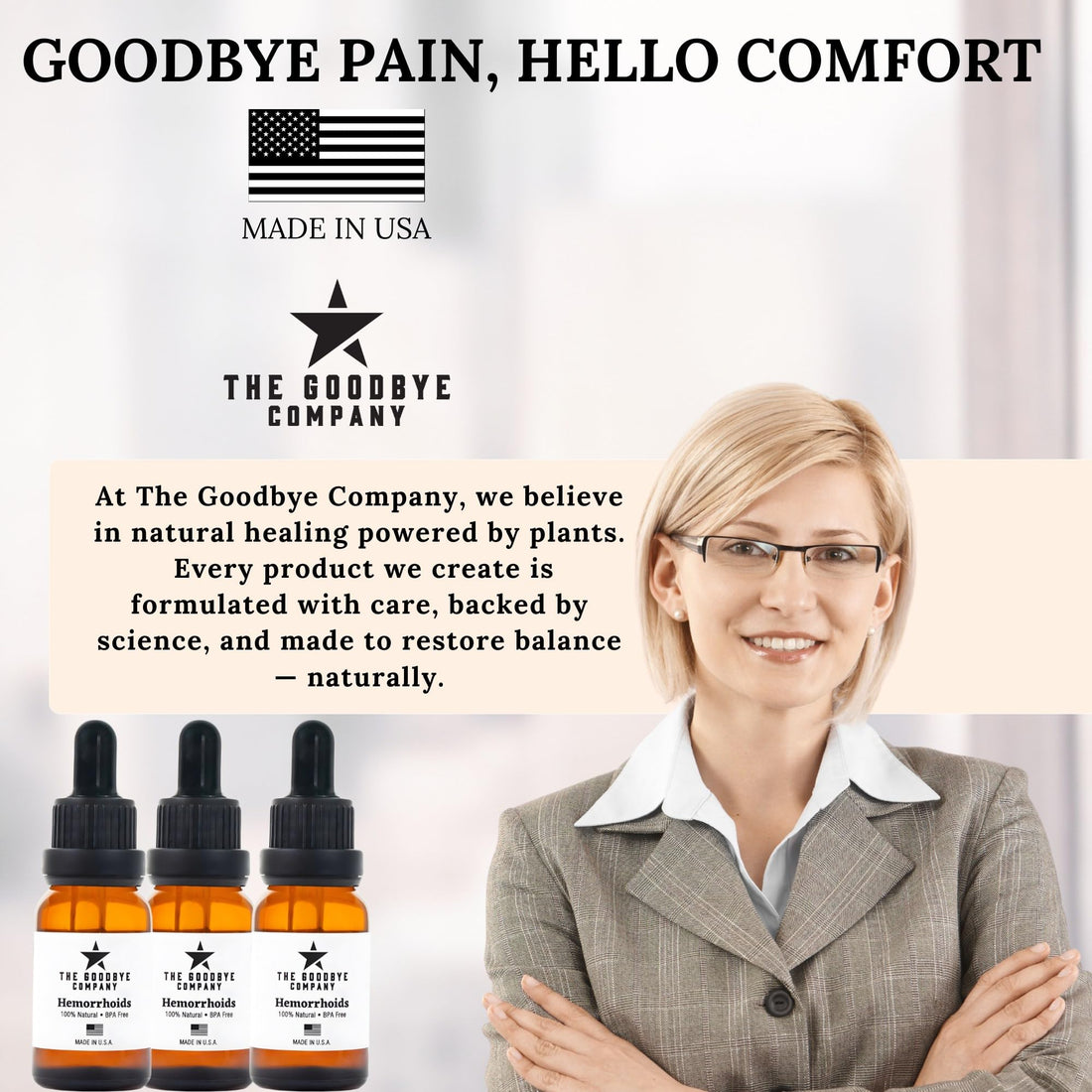 The Goodbye Company Organic Hemorrhoid Relief Serum - Natural Witch Hazel Treatment for Pain, Itch & Swelling - Internal External Soothing Formula - Vegan, USA Made, 15mL The Goodbye CompanyBuy Supplements Australia
