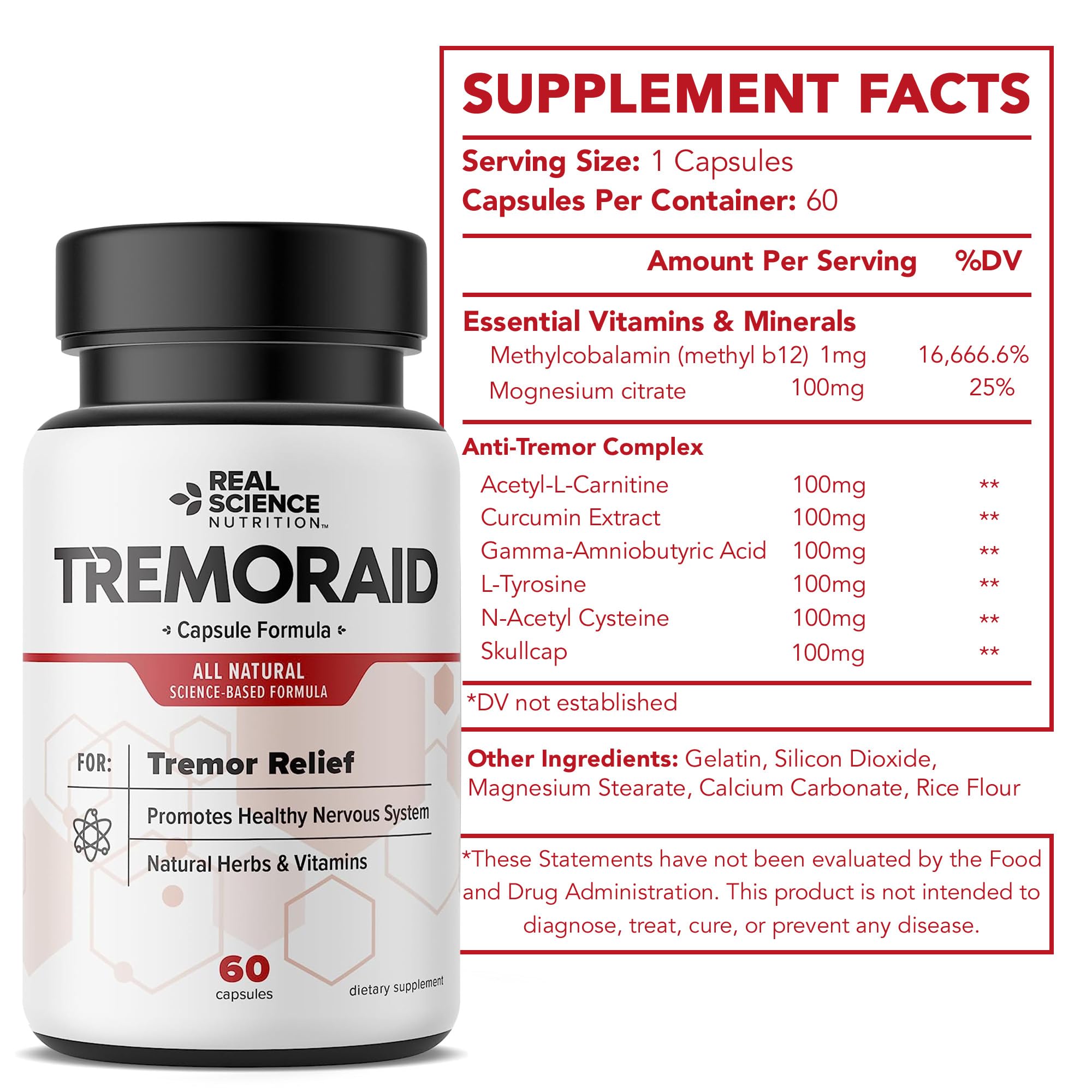 Tremoraid Essential Tremor Relief Supplements (60 Caps)* (3 Bottles) TremoraidBuy Supplements Australia