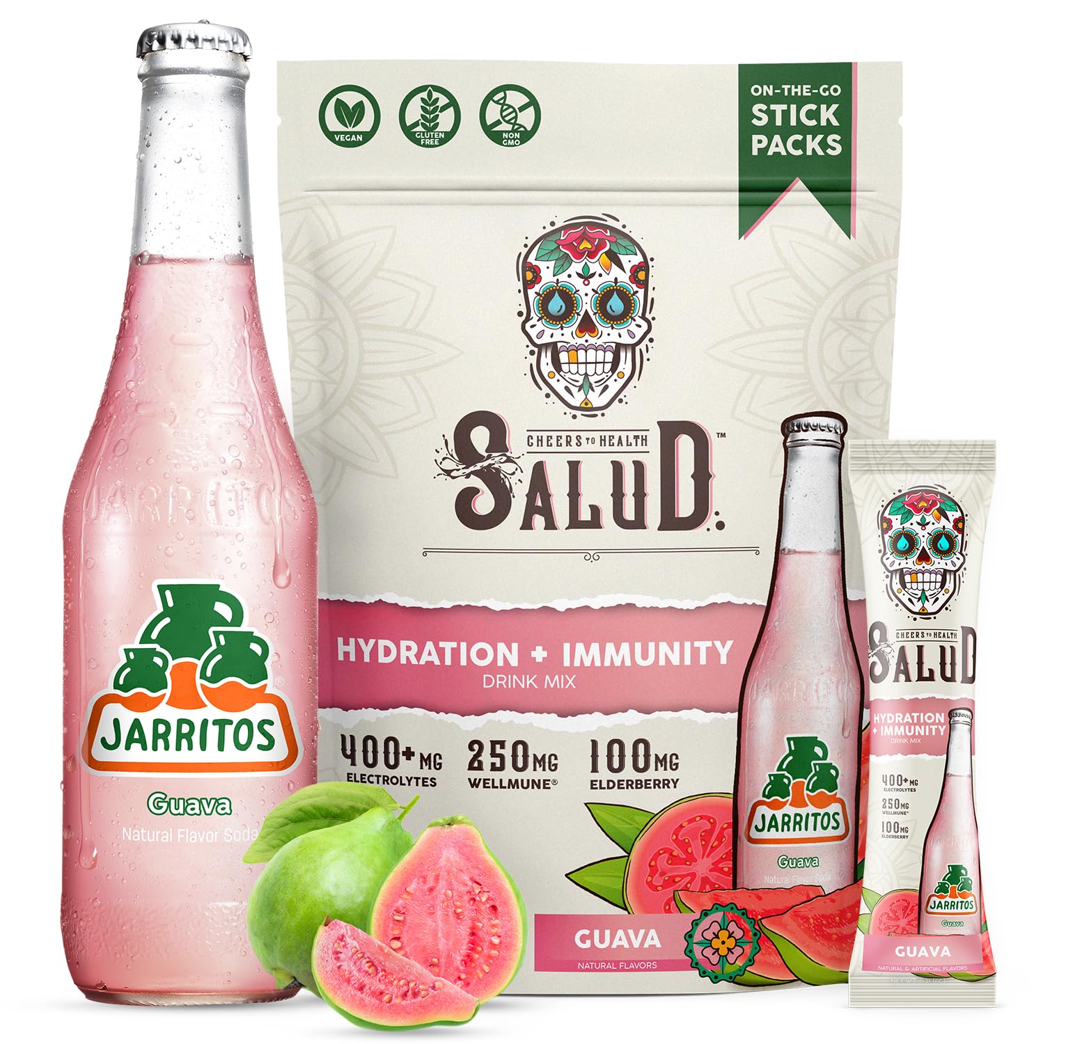 Salud 2-in-1 Hydration + Immunity Drink Mix, Cucumber Lime | Electrolytes Powder, Agua Fresca, Elderberry, Dairy & Soy Free, Non-GMO, Gluten Free, Vegan, 1g Sugar (15 Servings)