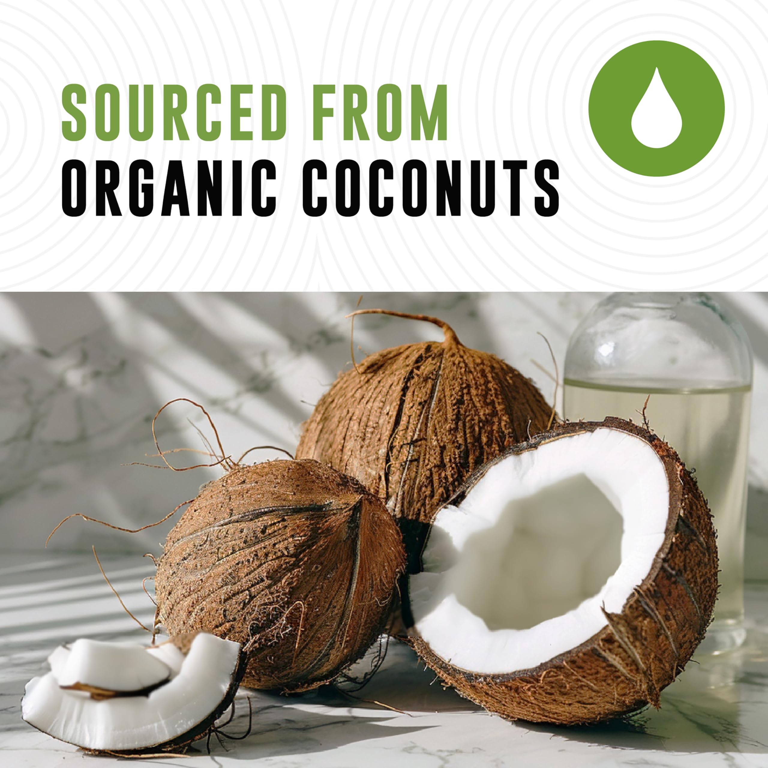 100% Coconut MCT Oil Liquid - MCT Oil C8 C10 for Sustained Mental Energy & Focus Support Great for Smoothies Salads Coffee & More - Palm Free Vegan Keto & Paleo Friendly 60+ Servings (32 Fl Oz)
