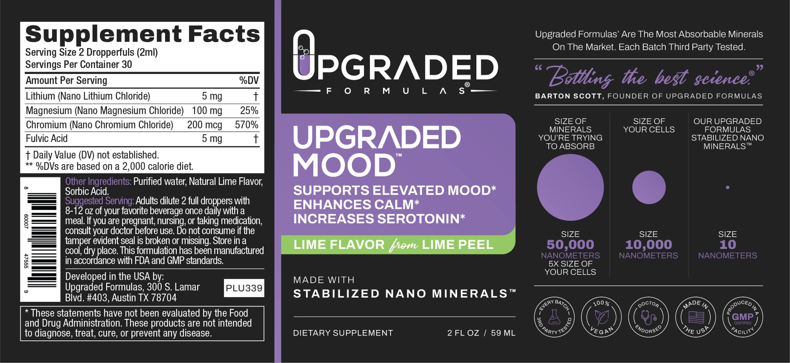 Upgraded Formulas Mood Support Supplement - Feel Calm and Uplifted All Throughout The Day, 2 fl oz Upgraded FormulasBuy Supplements Australia