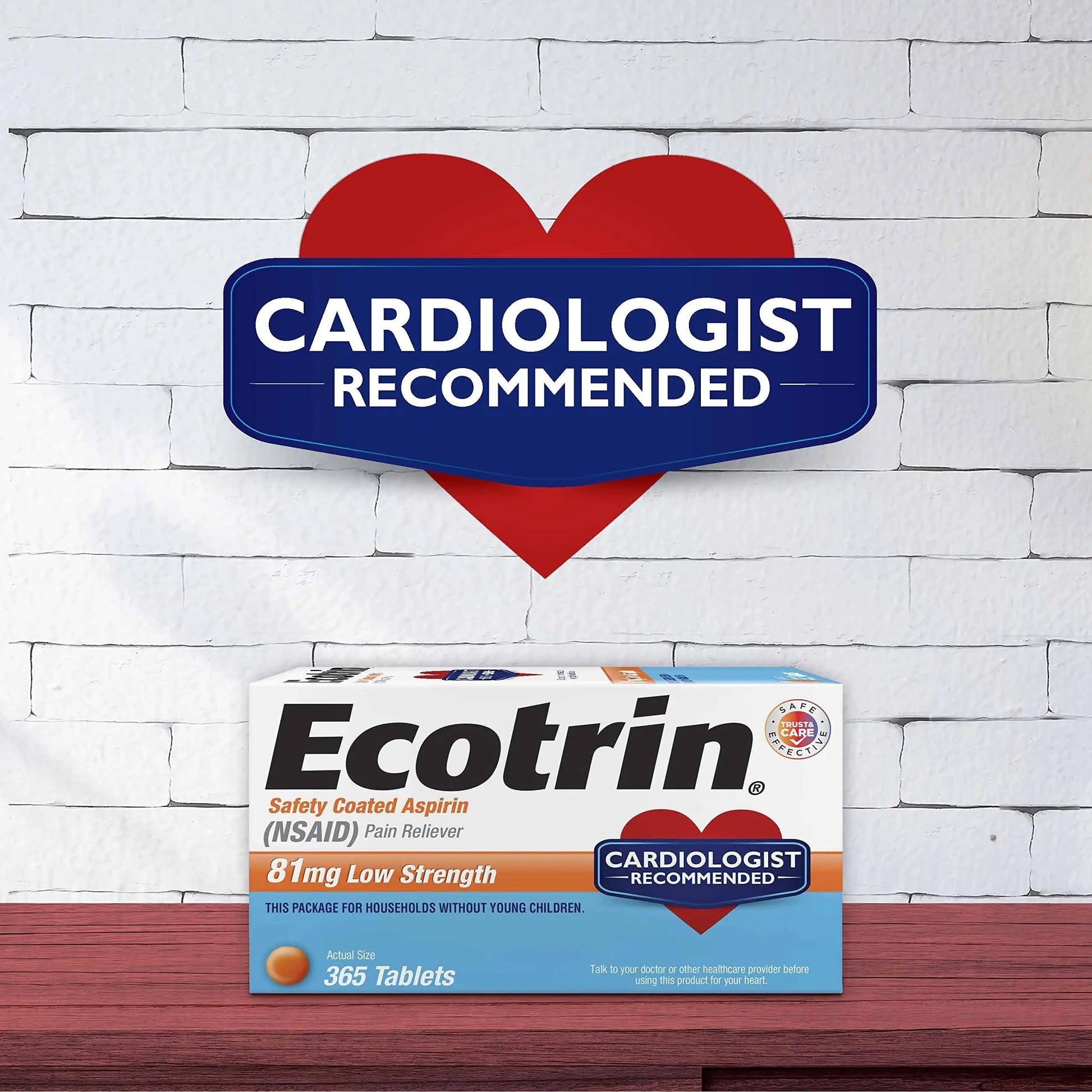 Ecotrin Low Strength Safety Coated Aspirin | NSAID | 81mg | 365 Tablets (2 Pack) EcotrinBuy Supplements Australia