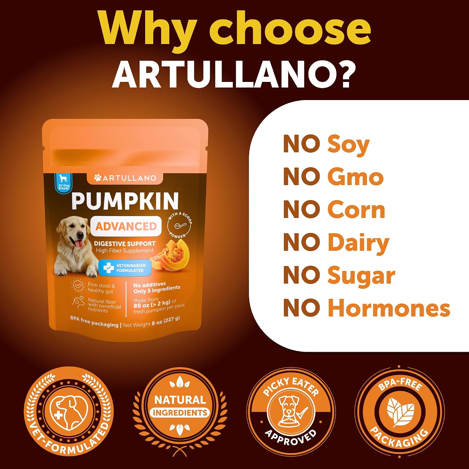Pumpkin Powder for Dogs + Probiotic Chews Bundle - Fiber Supplement for Digestion, Gut Balance & Firm Stool - Gut Health, Immunity, Yeast Balance, Reduces Diarrhea & Gas, Enzymes & Prebiotics