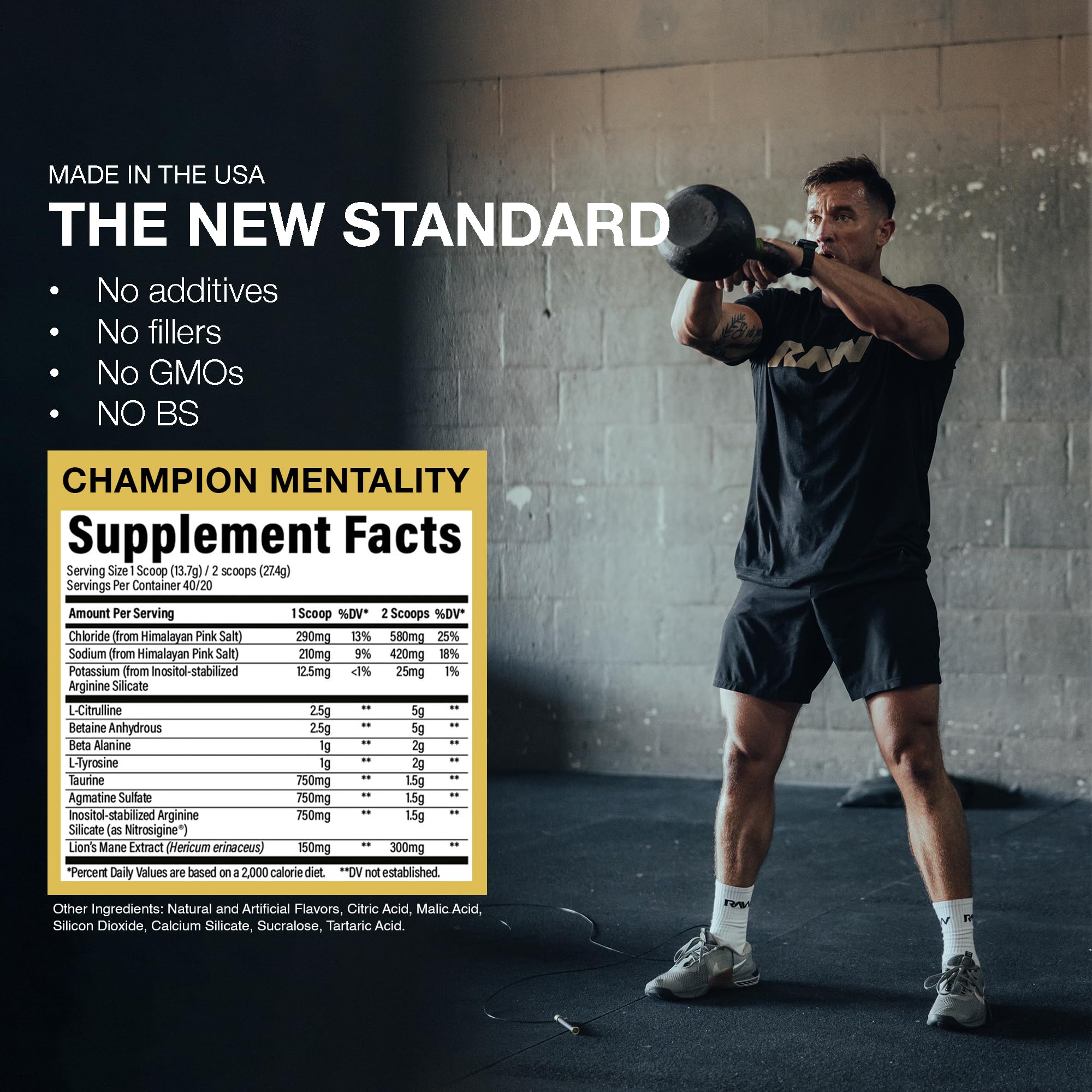 RAW Pump Stim Free Pre Workout (Watermelon) - Non-Stimulant Pre Workout Supplement Powder Nitric Oxide Booster - Pre Workout Supplements Drink for During Workout - 40 Servings