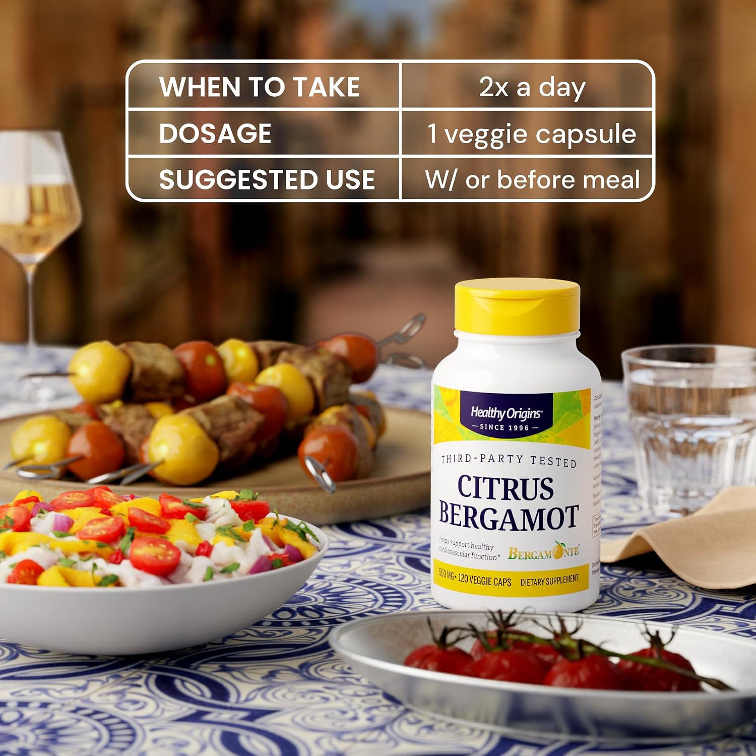 Healthy Origins Citrus Bergamot Bergamonte 500 mg, 120 Veggie Caps