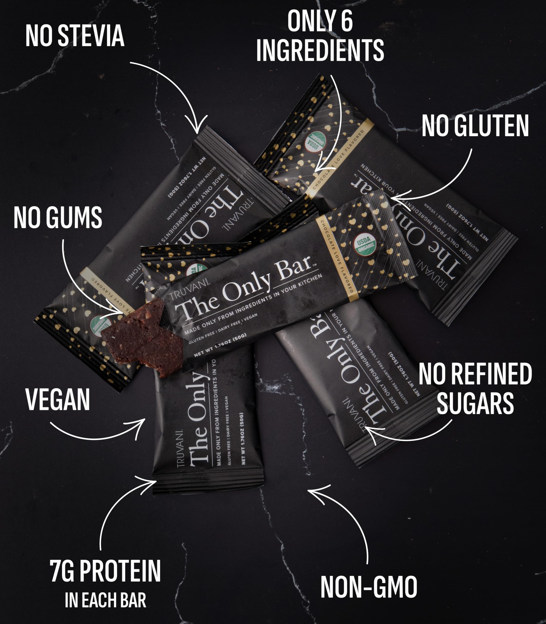 Truvani Plant Based Snack Bars | Variety | 12 Pack | Vegan | 5-8g Protein | USDA Organic and Vegan | Dairy, Soy, and Gluten Free | Individually Wrapped