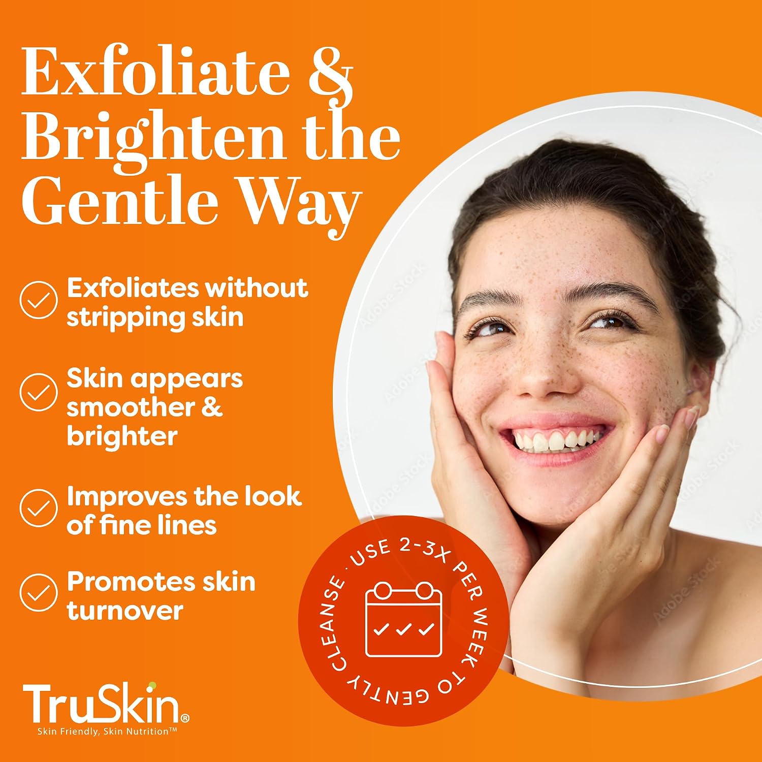TruSkin Vitamin C Brightening Face Scrub with Yuzu Lemon, 4 fl oz | With Bora Bora white sand to gently exfoliate, smooth skin texture and reveal softer, more radiant-looking skin