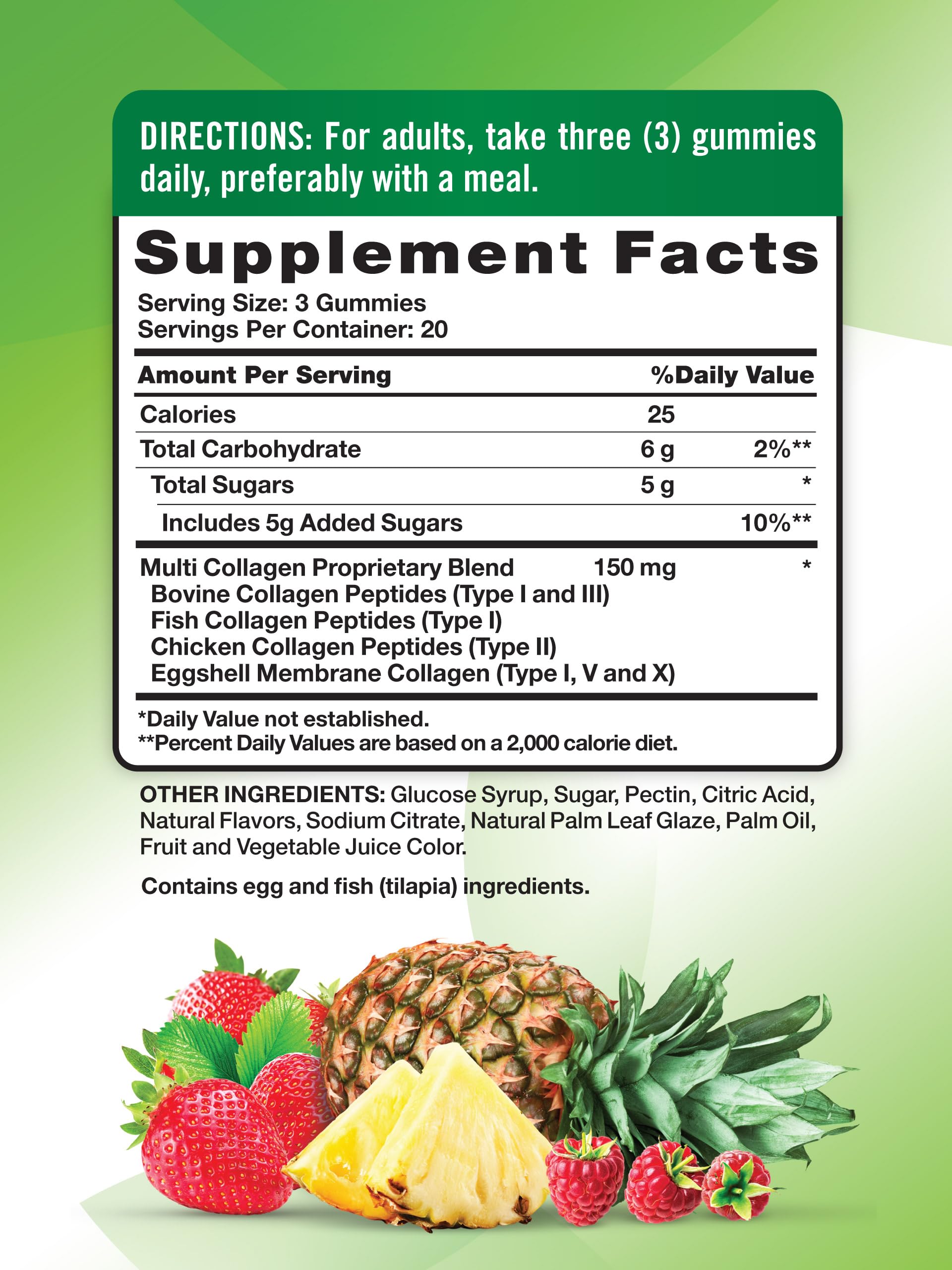 Nature's Truth Multi Collagen Gummies | Type I, II, III, V, X | 60 Count | Non-GMO & Gluten Free Complex Supplement | Mixed Fruit Flavor