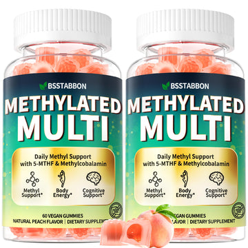 BSSTABBON Methylated Multivitamin for Women Men: Organic Iron Free Multivitamins Gummies plus 5-MTHF Active B12 P5P CoQ10 NAC TMG - Chewable Sugar Free Gummy for Energy Immune Overall Health(120Count) BSSTABBONBuy Supplements Australia