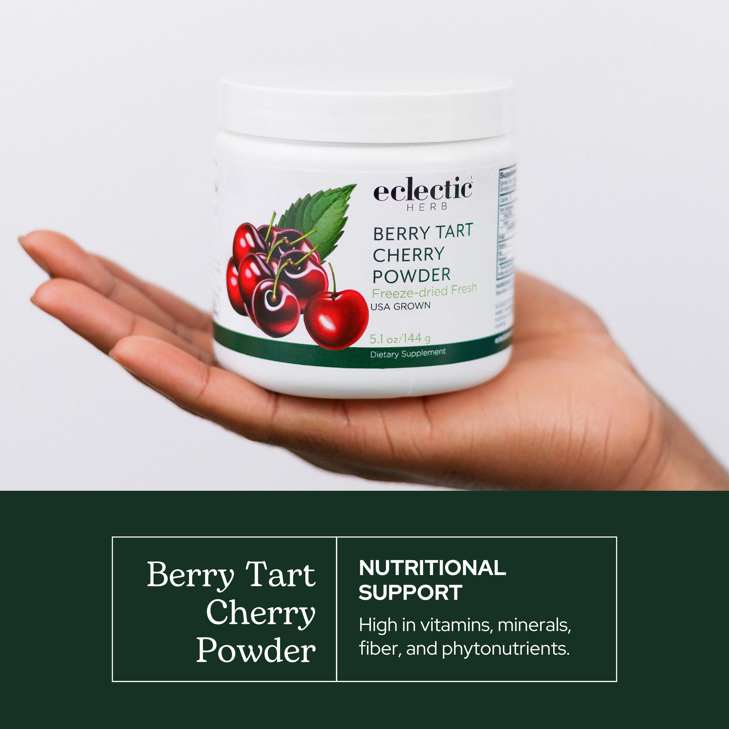 Eclectic Herb - Berry Tart Cherry Powder | Joint Support Supplement | Superfood Vitamin & Mineral Supplement | Freeze Dried, Vegan, Non-GMO, Gluten-Free (5.1 oz | 144 g) ECLECTIC INSTITUTEBuy Supplements Australia
