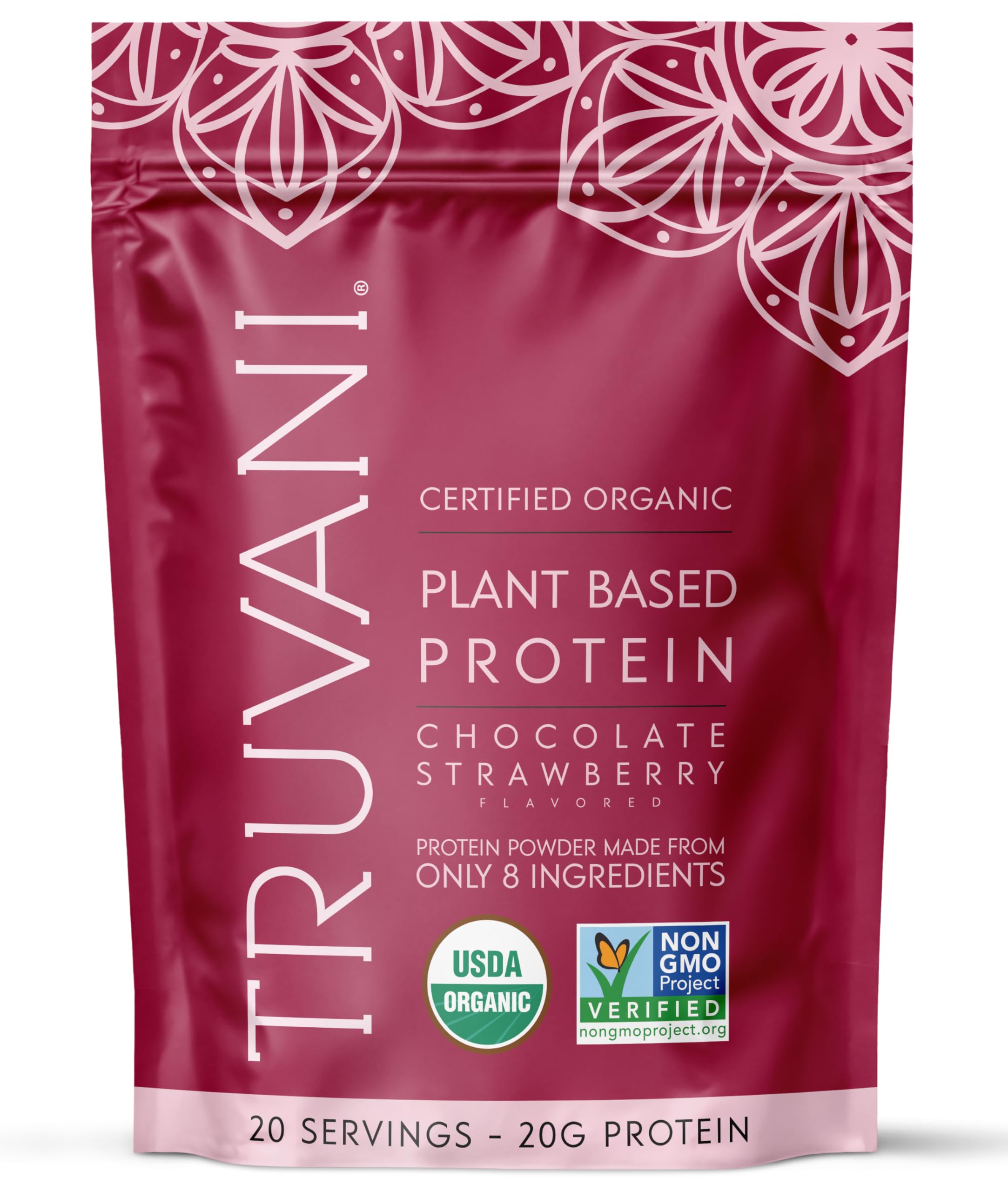 Truvani Organic Plant Based Protein Powder | Vanilla | 18 Servings | Vegan | 20g Pea Protein | Keto | Gluten & Dairy Free | Low Carb | No Added Sugar