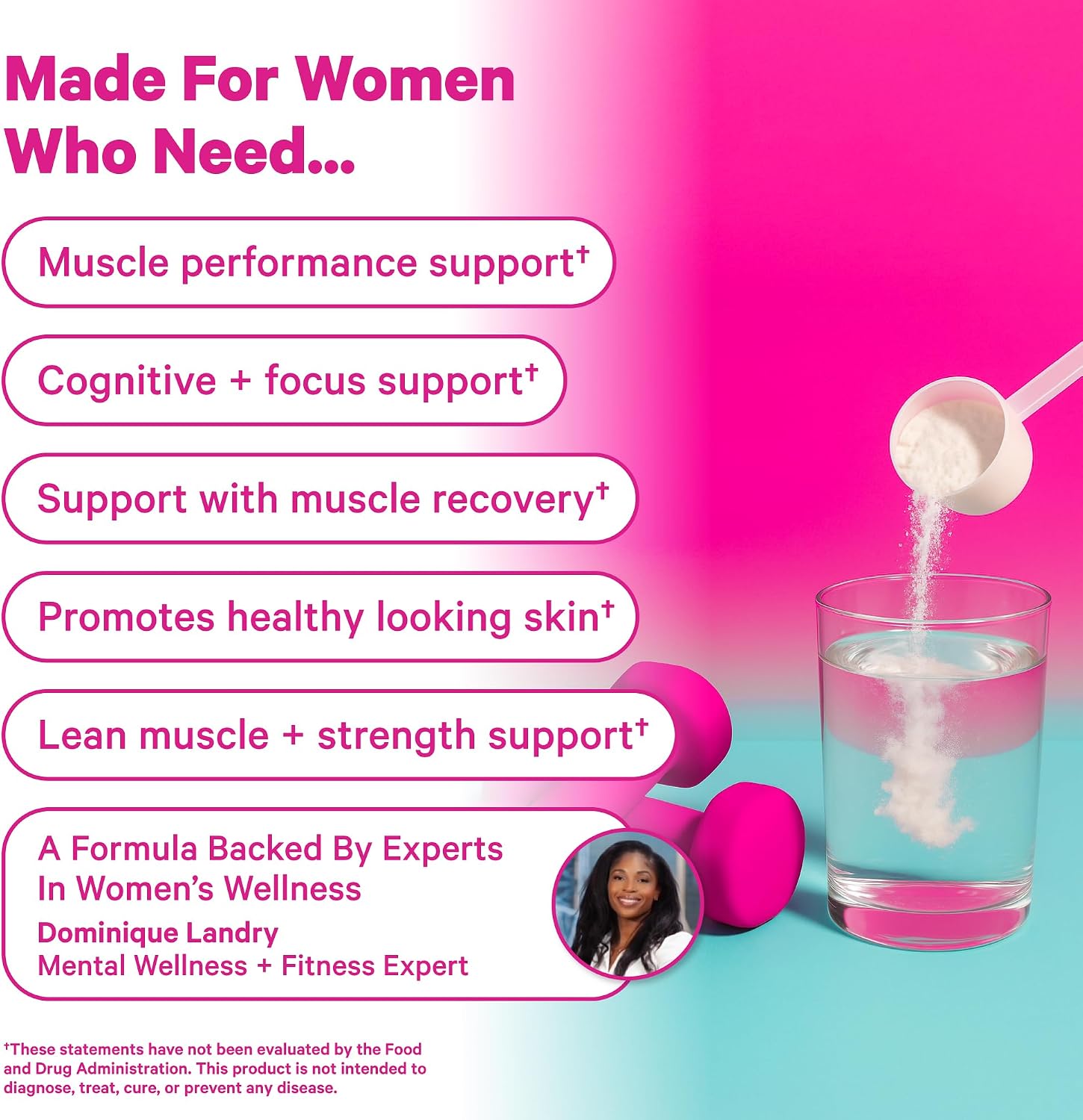 Pink Stork Creatine Monohydrate for Women, 5g, 30 Servings | Micronized Creatine Powder, Unflavored, Supports Muscle Health, Energy, Cognitive Function, Alternative to Pills or Gummies
