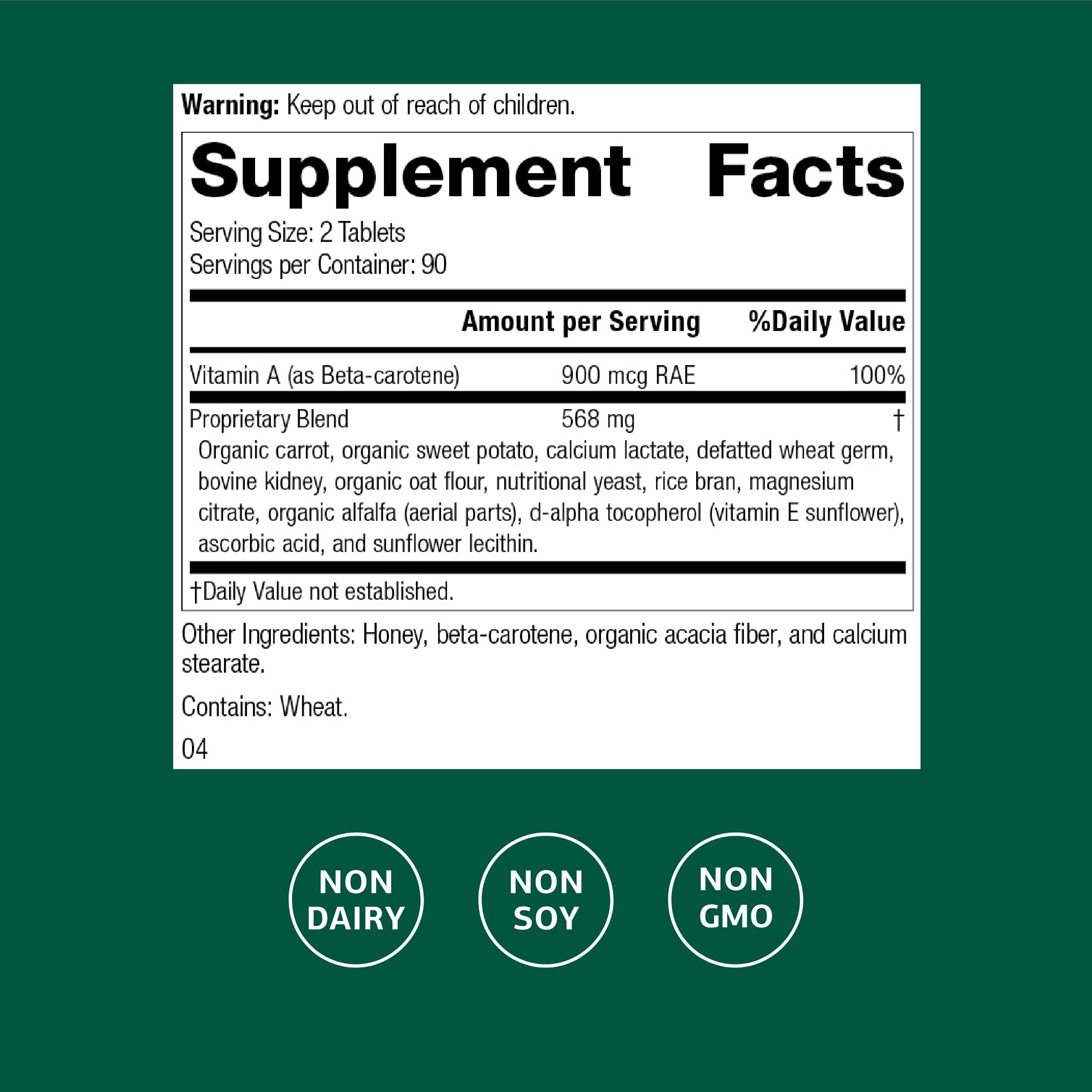 Standard Process Cataplex A - Supports Eye Health & Mucous Membranes - Supports Healthy Vision & Provides Antioxidant Vitamin A - Non-Dairy & Non-Soy - 180 Tablets Standard Process Inc.Buy Supplements Australia