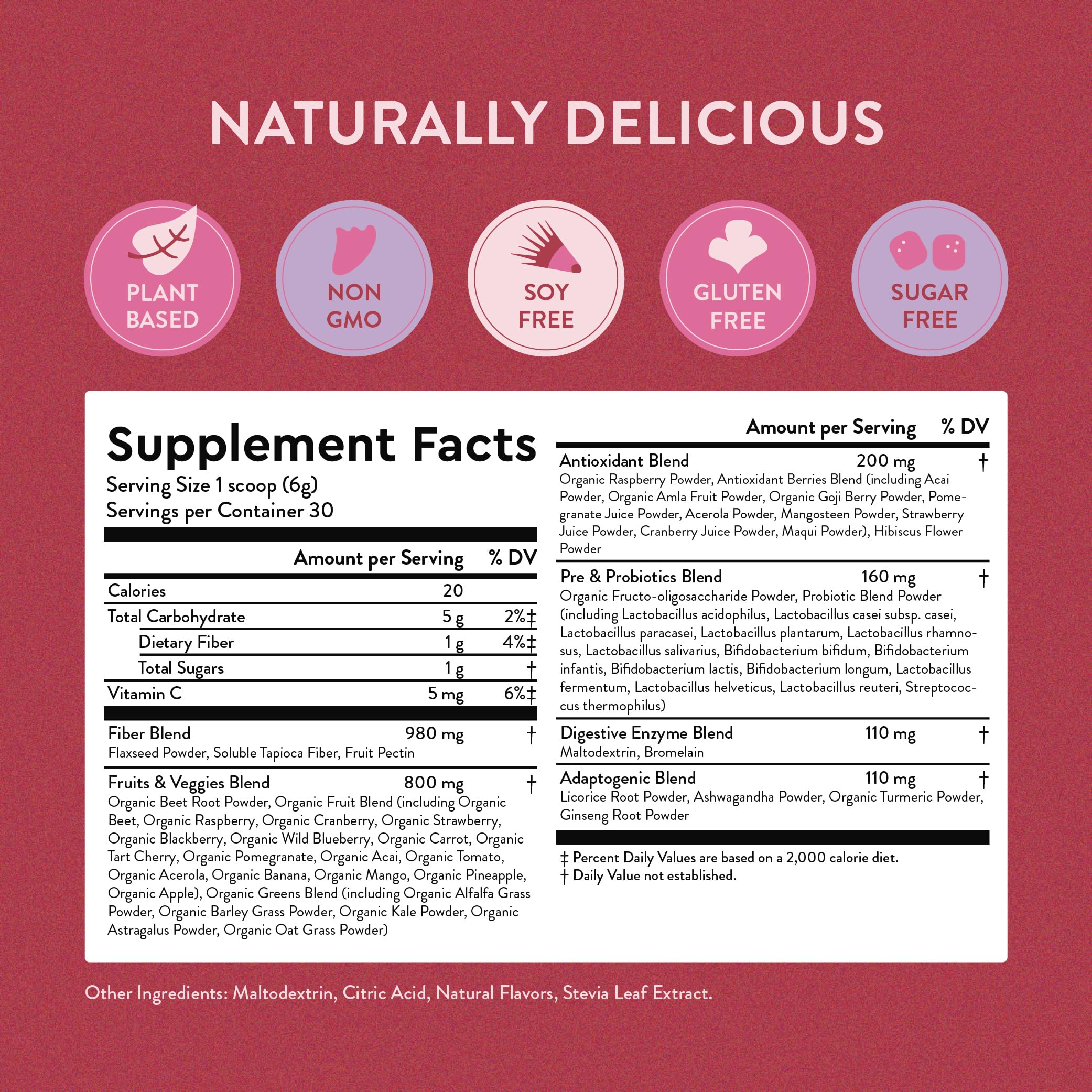 360 Nutrition Blends with Benefits Reds & Superfoods for Natural Antioxidants and Polyphenols, with Fruits & Veggies, Probiotics Digestion, Daily Energy - Berries & Cream - 30 Servings 360 NutritionBuy Supplements Australia