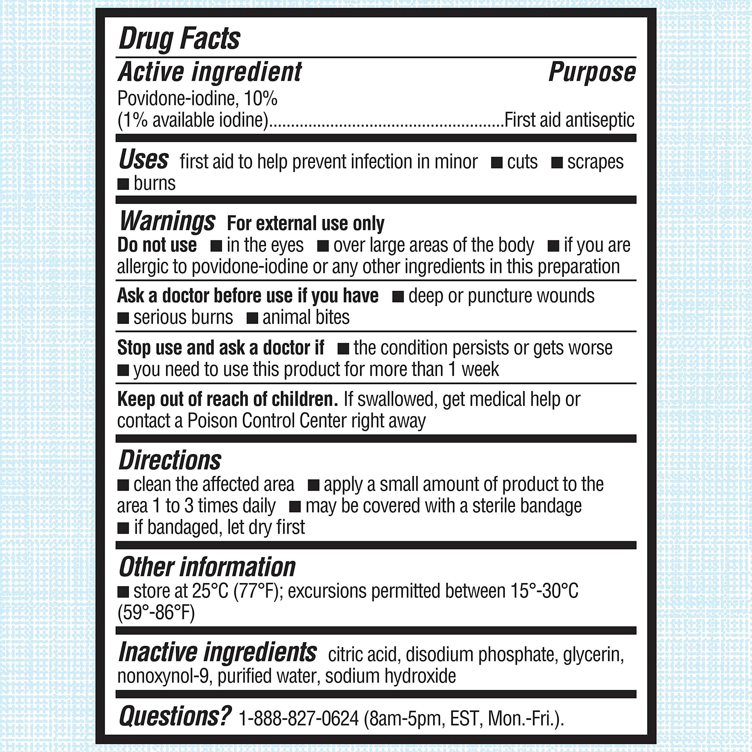 Betadine Antiseptic First Aid Solution, Povidone-Iodine 10%, Infection Protection, Kills Germs in Minor Cuts Scrapes and Burns, No Sting Promise, No Alcohol or Hydrogen Peroxide, 8 FL OZ