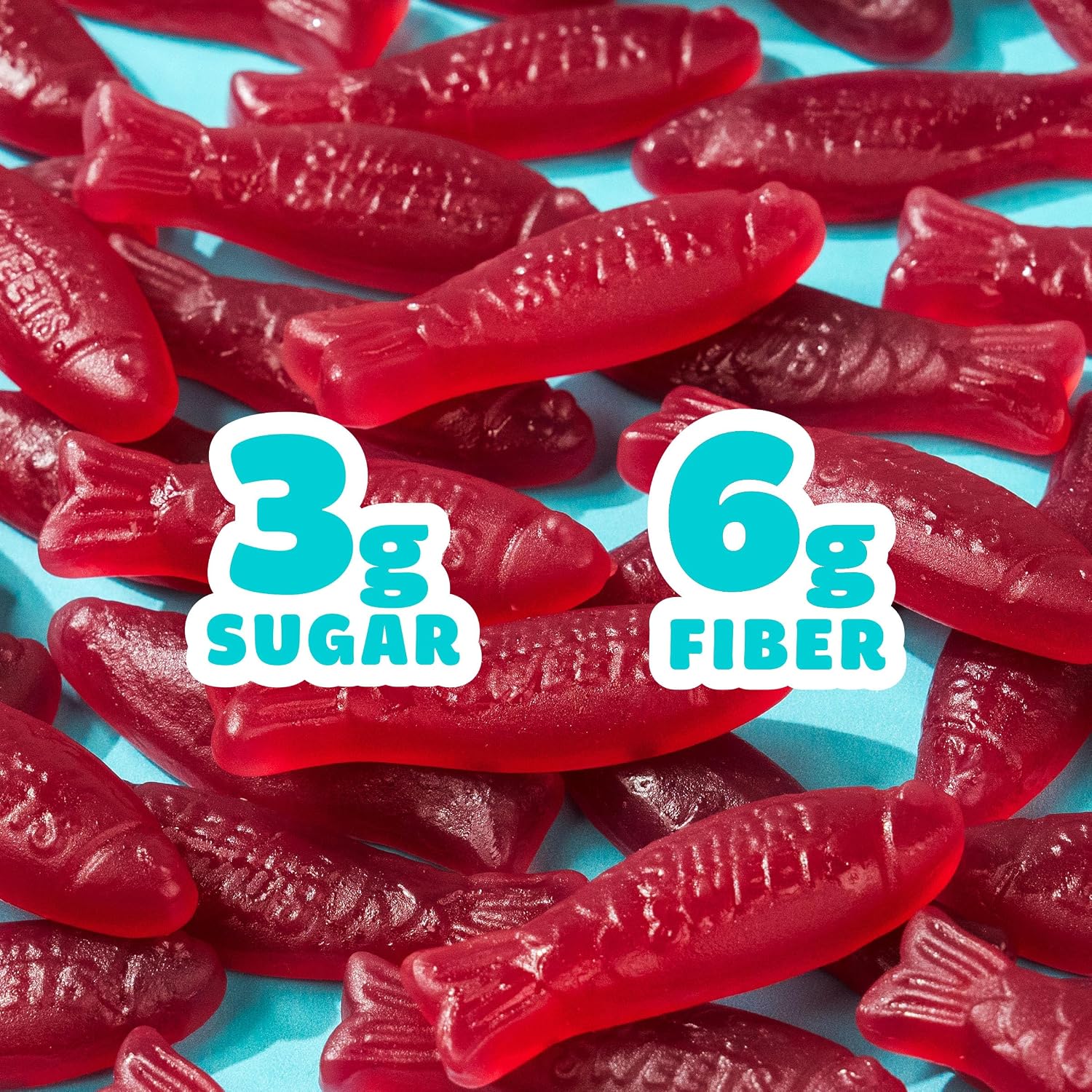 SmartSweets Sweet Fish, Low Sugar Gummy Candy (3g), Low Calorie (130), Gluten-Free -1.8oz (Pack of 6) Packaging may vary | Gluten Free, Plant Based, Healthy Snacks For Adults & Kids, Fiber Candy, Fun Chewy Berry Flavored Gummies, Healthy Candy