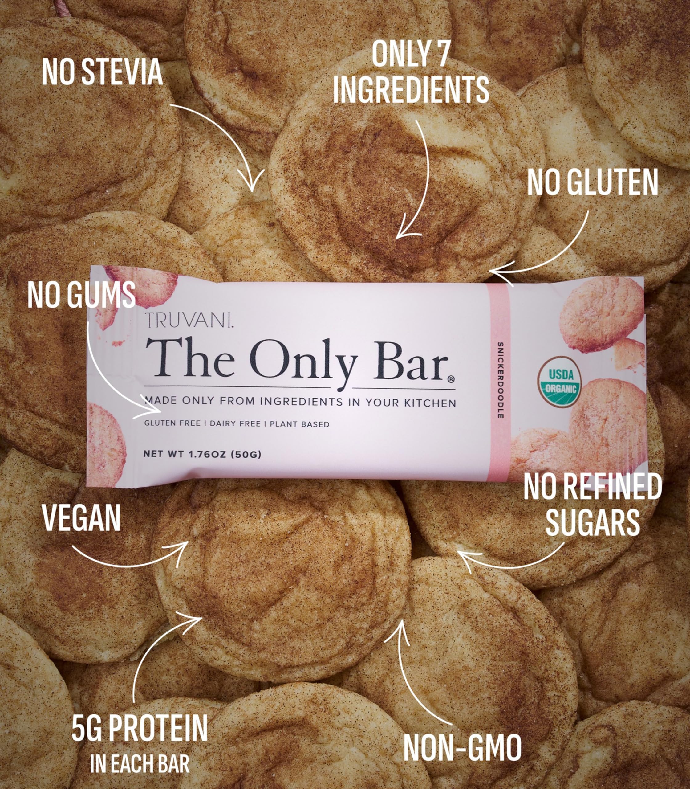 Truvani Plant Based Snack Bars | Variety | 12 Pack | Vegan | 5-8g Protein | USDA Organic and Vegan | Dairy, Soy, and Gluten Free | Individually Wrapped