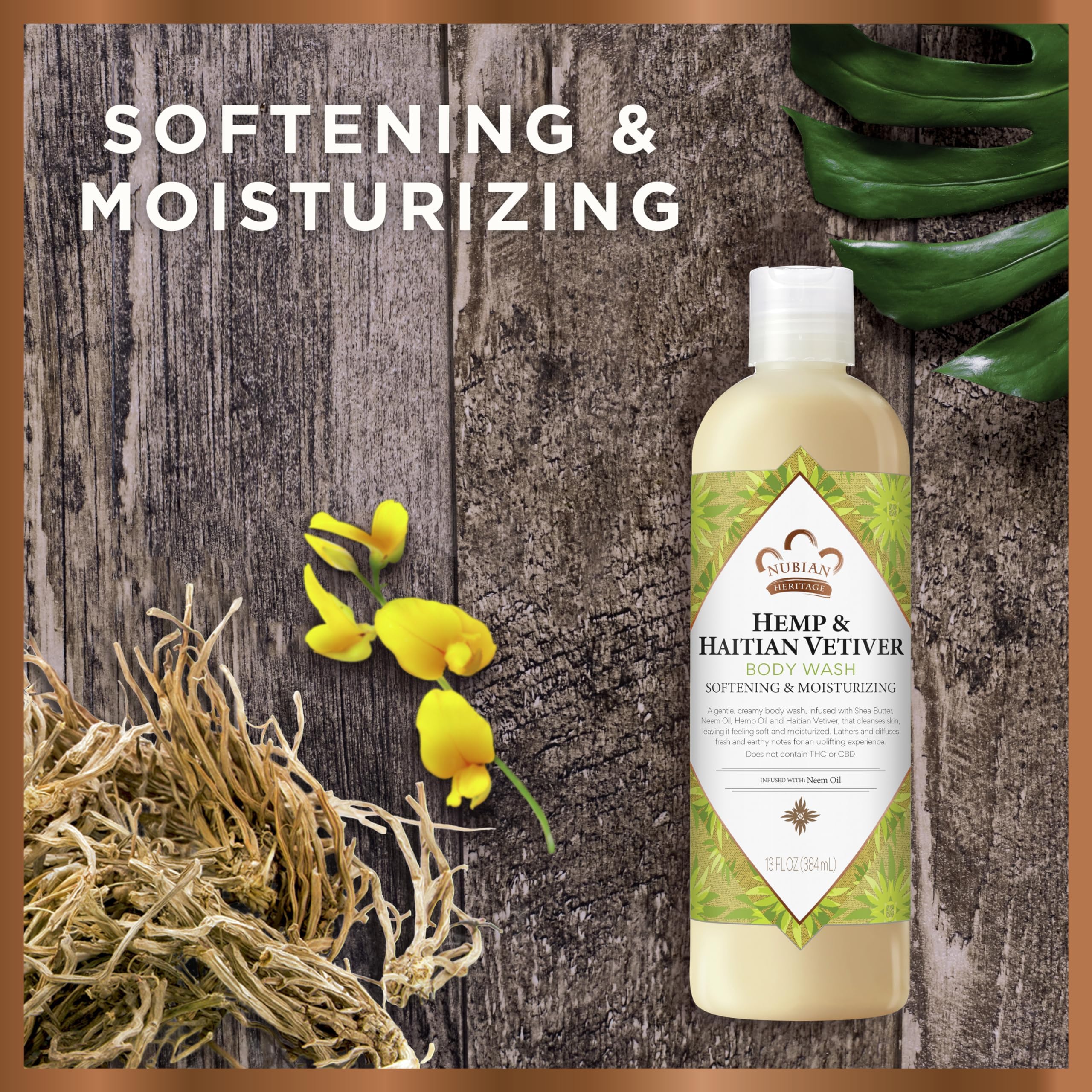 Nubian Heritage Body Wash Goats Milk and Chai Soothing & Hydrating Body Cleanser Made with Fair Trade Shea Butter, 13 oz
