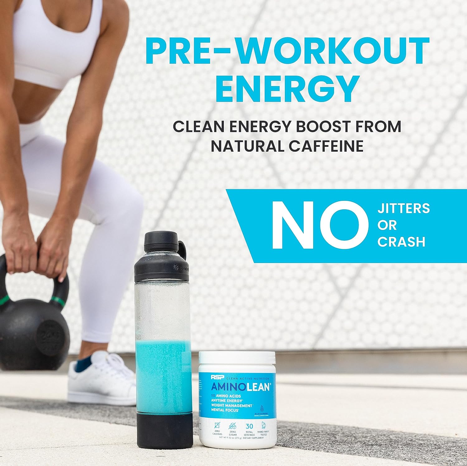 AminoLean Pre Workout Powder & Natural Amino Energy with Vegan BCAA + EAA | Jitter-Free Preworkout Energy from Green Tea + Amino Acids & Weight Management for Women & Men - Vegan, Zero Sugar, No Crash