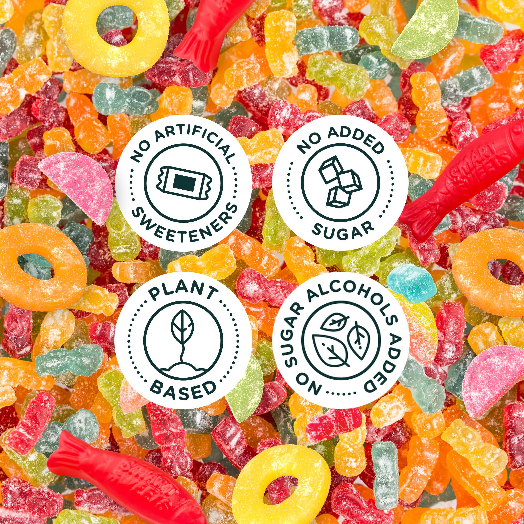 SmartSweets Sweet Fish, Low Sugar Gummy Candy (3g), Low Calorie (130), Gluten-Free -1.8oz (Pack of 12) Packaging may vary