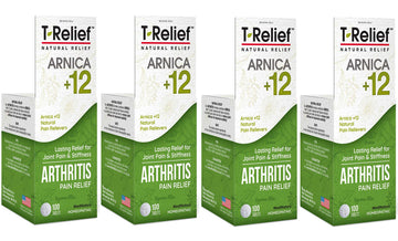 MediNatura T-Relief Extra Strength Arthritis Pain Reliever Arnica +12 Natural Medicines for Joint Soreness Stiffness Aches, Quick Dissolving Pain Relief for Women & Men - 100 Tablets (4 Pack) MediNaturaBuy Supplements Australia