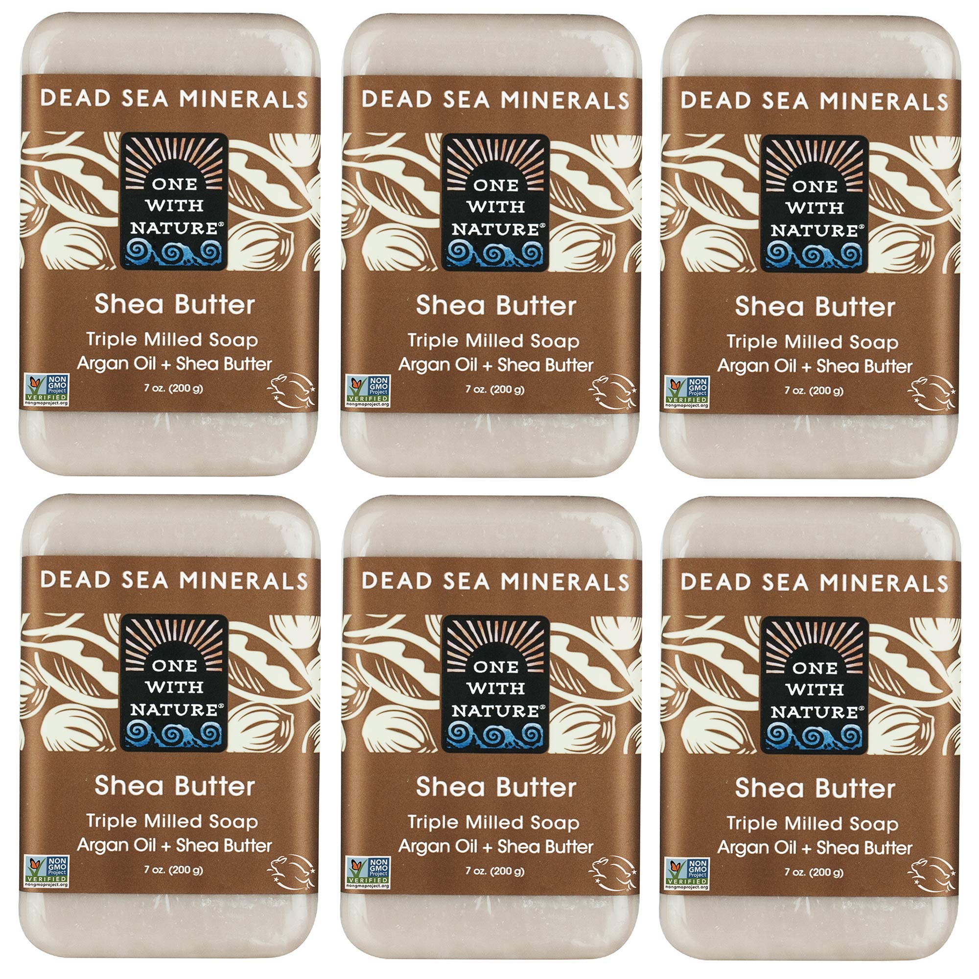 One With Nature Dead Sea Mineral Soap, Lemon Sage, 7-Ounces (Pack of 6)