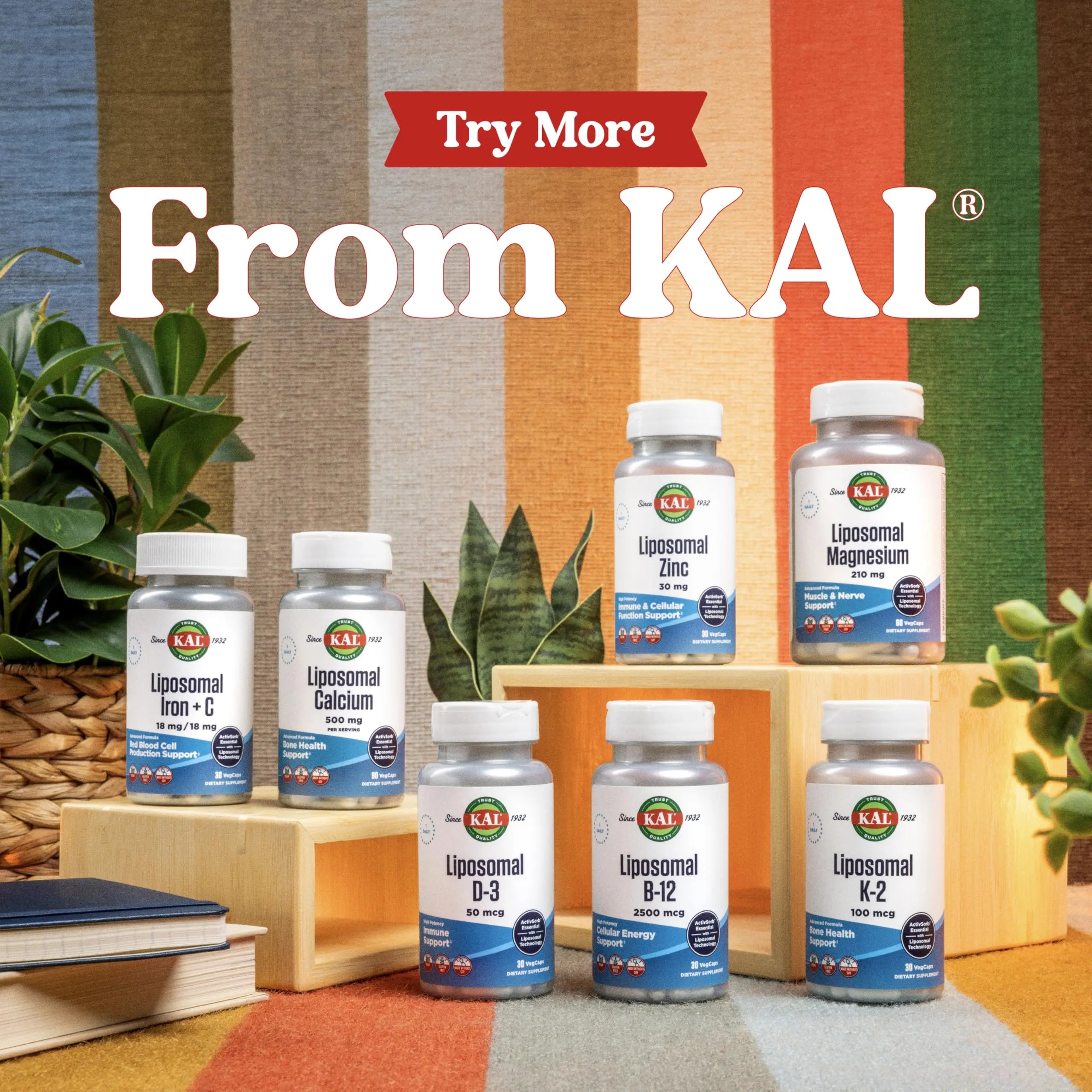 KAL Liposomal Multivitamin - High Potency Liposomal Vitamin C, D-3, and More - Men and Women Multivitamin KAL