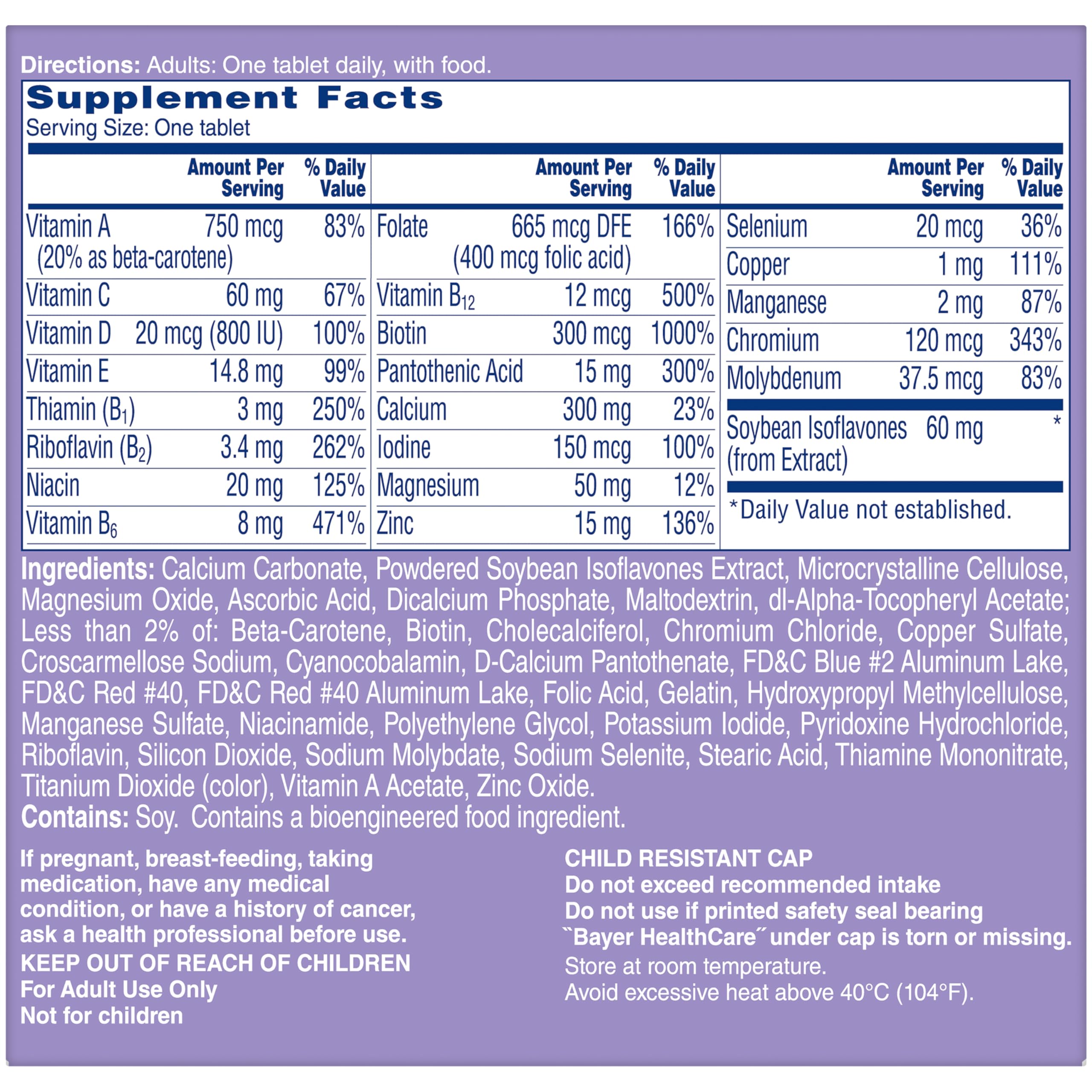 One A Day Women's Menopause Multivitamin with Vitamin A, Vitamin C, Vitamin D, Vitamin E and Zinc for Immune Health Support, Bone health, 50 Count ONE A DAY buy supplements Au