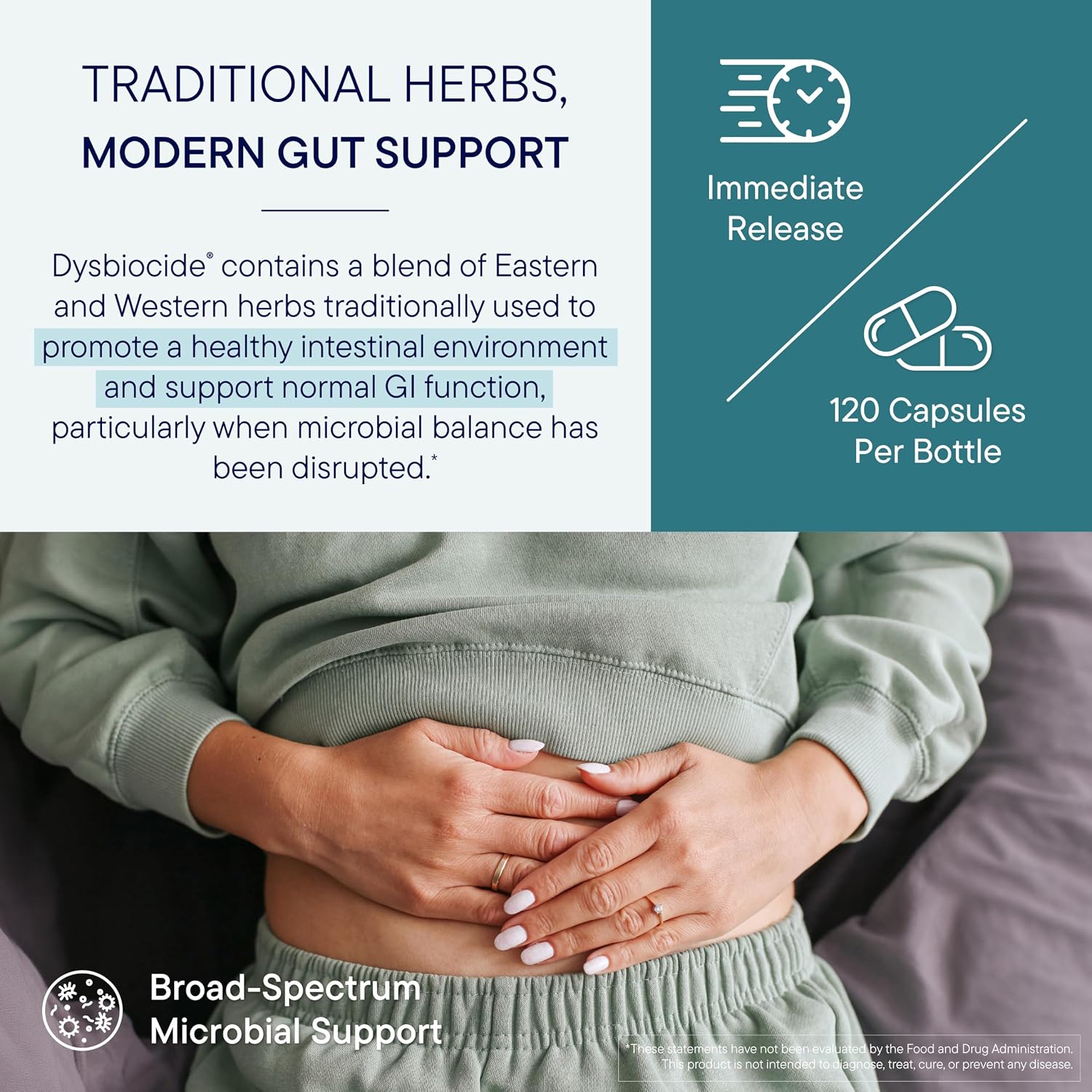 Biotics Research Dysbiocide Synergistic Botanical Blend Supports Normal Gut Health for Women & Men - Digestive Health Supplement - Supports Balanced Gut microbiome - 120 Capsules