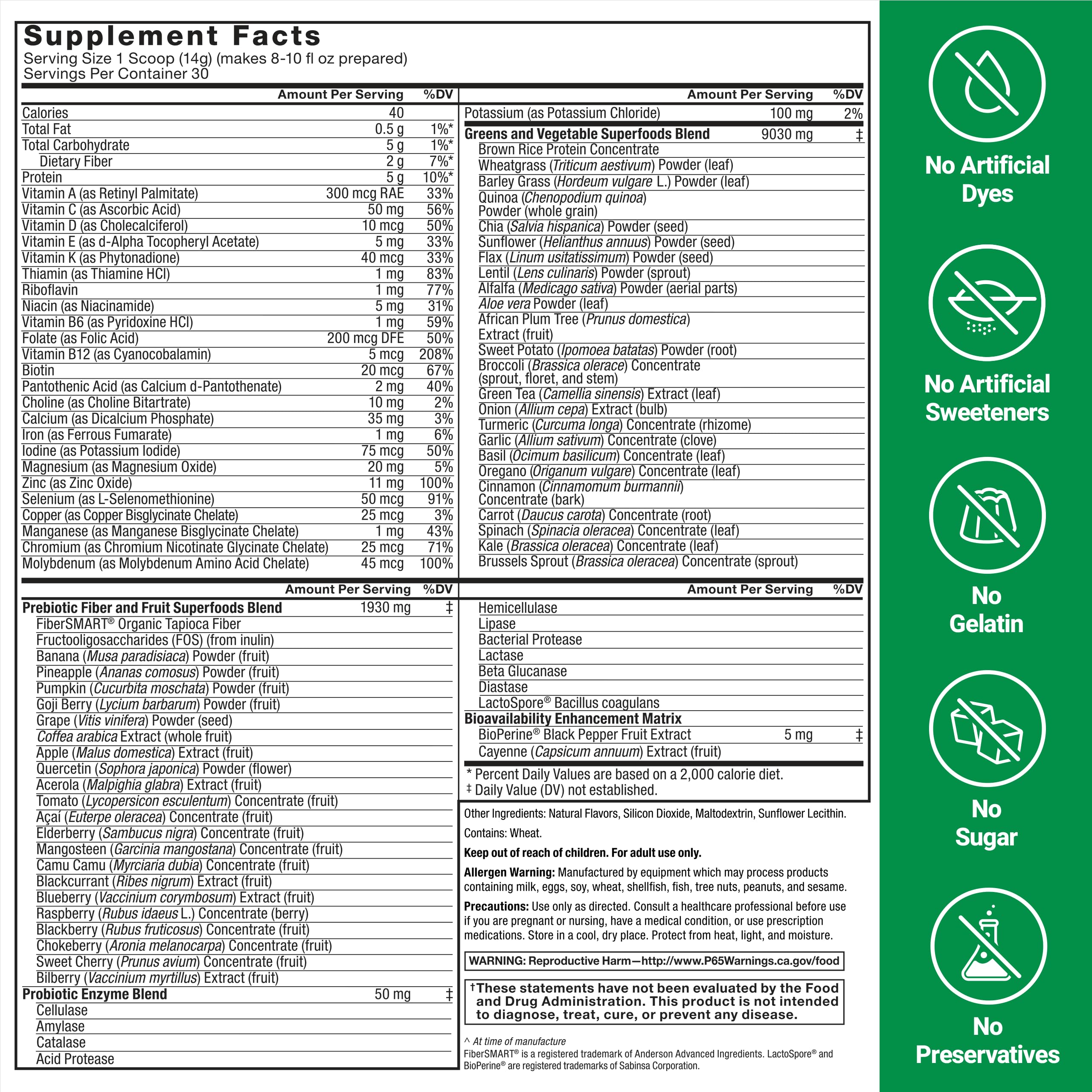 Force Factor Smarter Greens Superfoods Powder, 2-Pack, Supports Digestion and Bloating, Immunity, and Energy, Greens Powder with Probiotics, Digestive Enzymes, Antioxidants, and Fiber, 60 Servings Force FactorBuy Supplements Australia