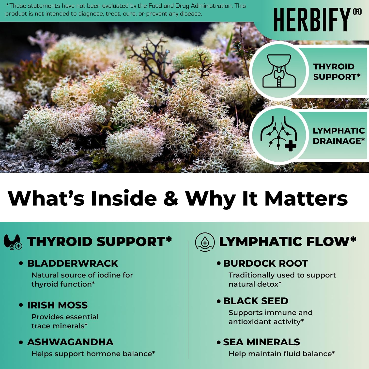 Thyroid Support Supplement with Sea Moss, Bladderwrack, Ashwagandha, Black Seed & Burdock Root - Natural Iodine for Healthy Thyroid Function, Energy & Metabolism - Grape Flavor, 2 Fl Oz, Made in USA