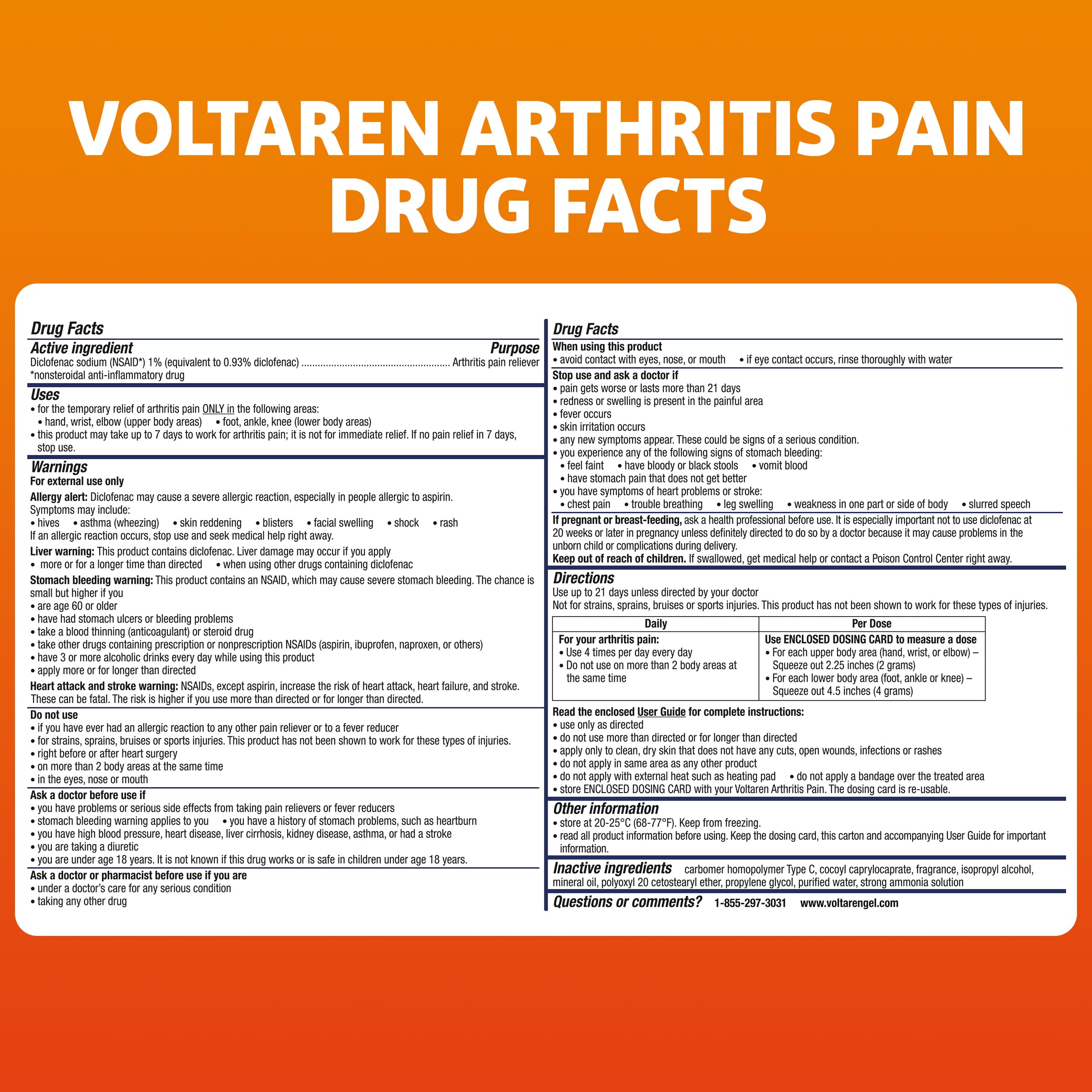 Voltaren Arthritis Pain Gel for Powerful Topical Arthritis Pain Relief with Diclofenac - NEW Easy Open Cap - 100 g x 2 VoltarenBuy Supplements Australia