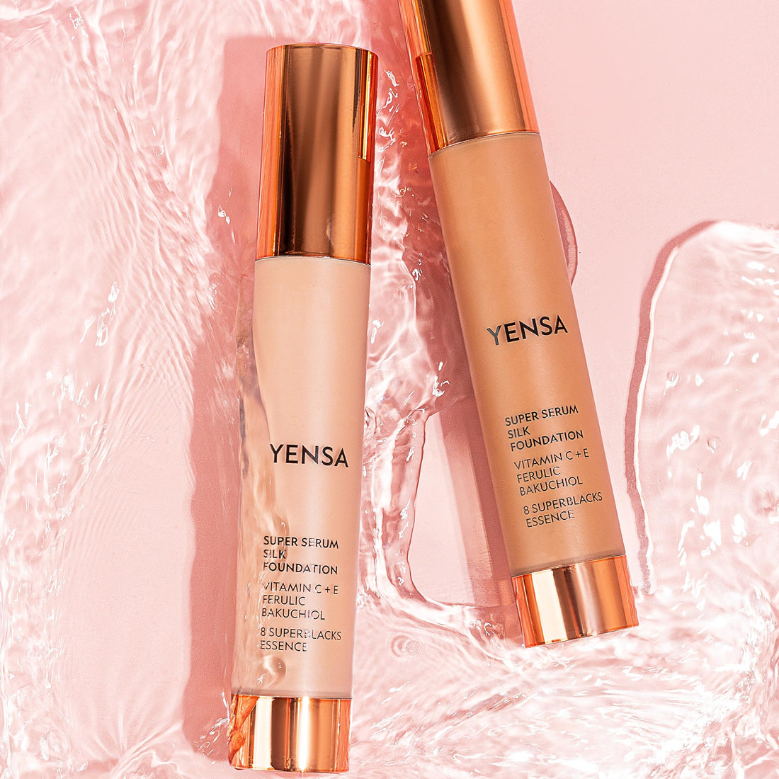 YENSA Serum Foundation Makeup - Super Silk Full Coverage Foundation Enriched with Peptides, Vitamin C & Ferulic Acid to Help Reduce Fine Lines, Wrinkles & Dark Circles - Light 1 (1 oz) YENSABuy Supplements Australia