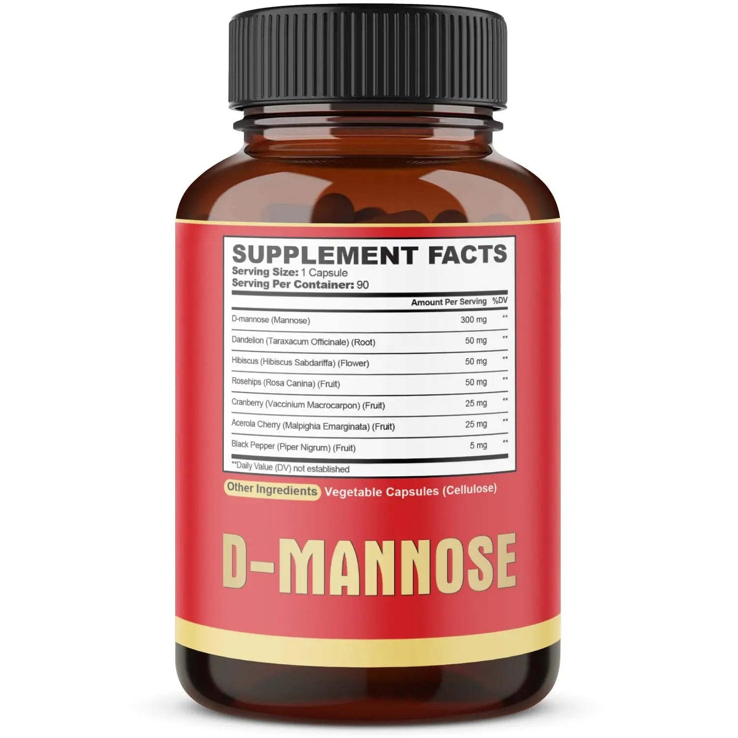 agobi D-Mannose Capsules - 7 Herbs with Cranberry, Dandelion, Hibiscus and More - Support Flush Impurities and Urinary Tract Health - 90 Vegan Capsules 3-Month Supply - PrimeBioHealth - canada supplements