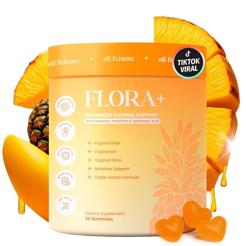 ALLFEMME Flora+ Women’s Vaginal Probiotic Gummies for pH Balance, Odor and Freshness Support with Prebiotics & Hyaluronic Acid - PrimeBioHealth - canada supplements