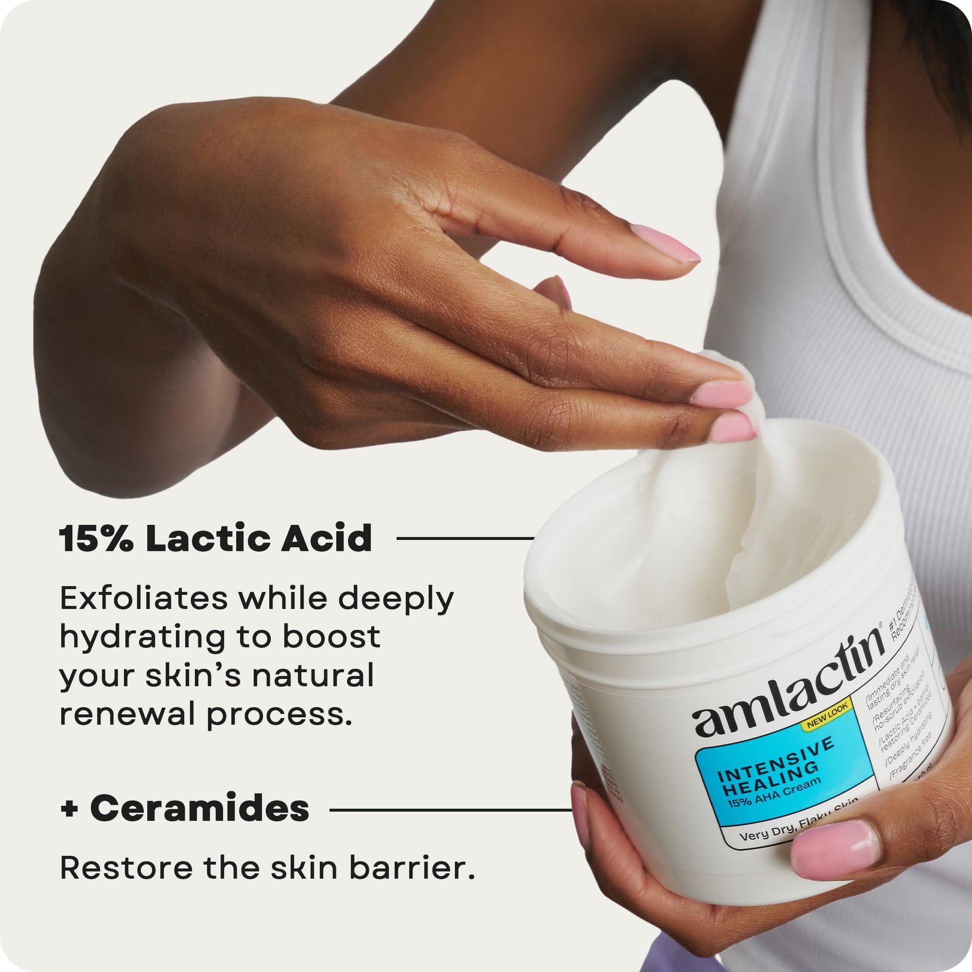 AmLactin Intensive Healing - Therapeutic Body Cream for Extremely Dry Skin - No-Scrub Exfoliator and Body Moisturizer Cream - PrimeBioHealth - canada supplements