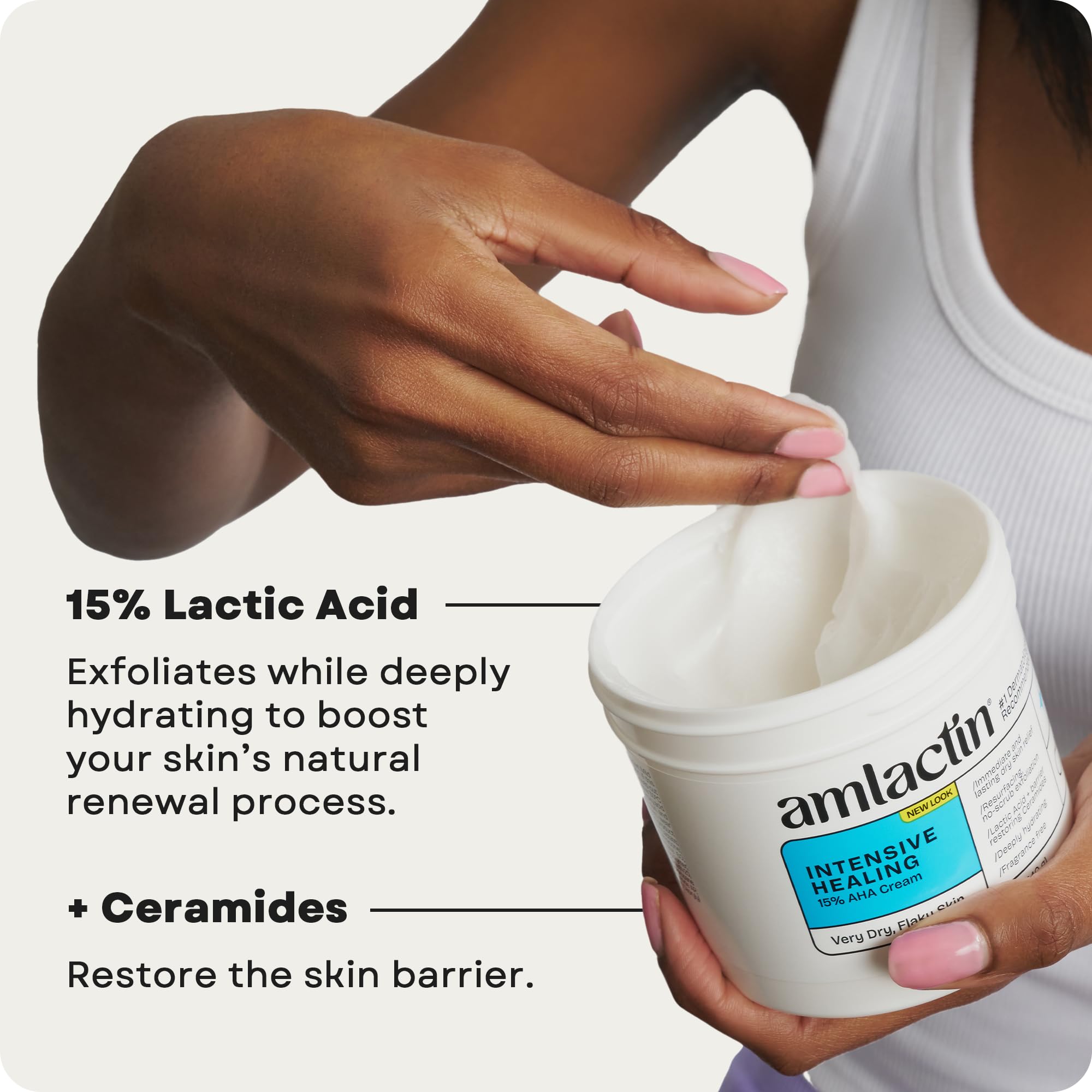 AmLactin Intensive Healing - Therapeutic Body Cream for Extremely Dry Skin - No-Scrub Exfoliator and Body Moisturizer Cream - PrimeBioHealth - canada supplements